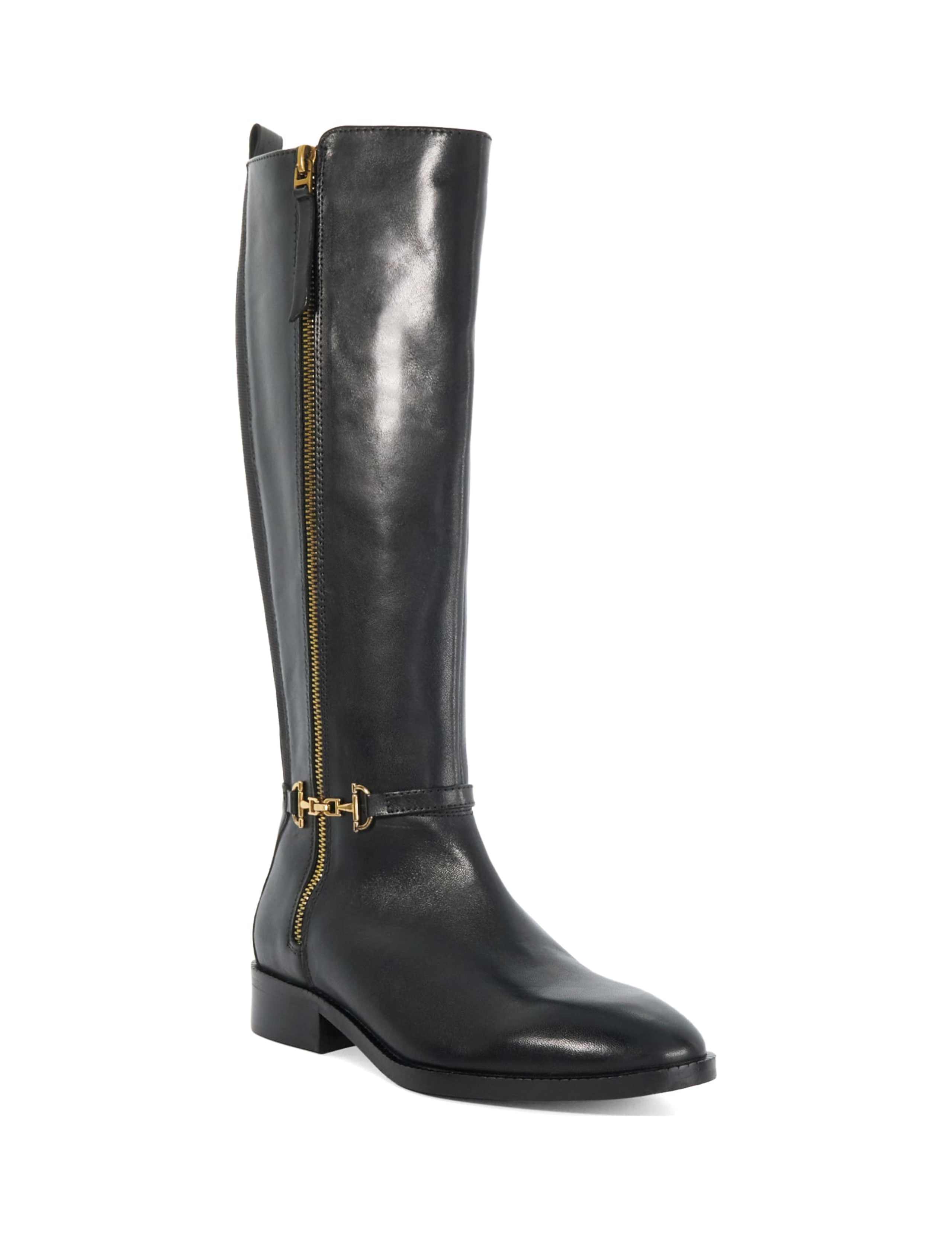 Wide Fit Leather Flat Knee High Boots 2 of 5