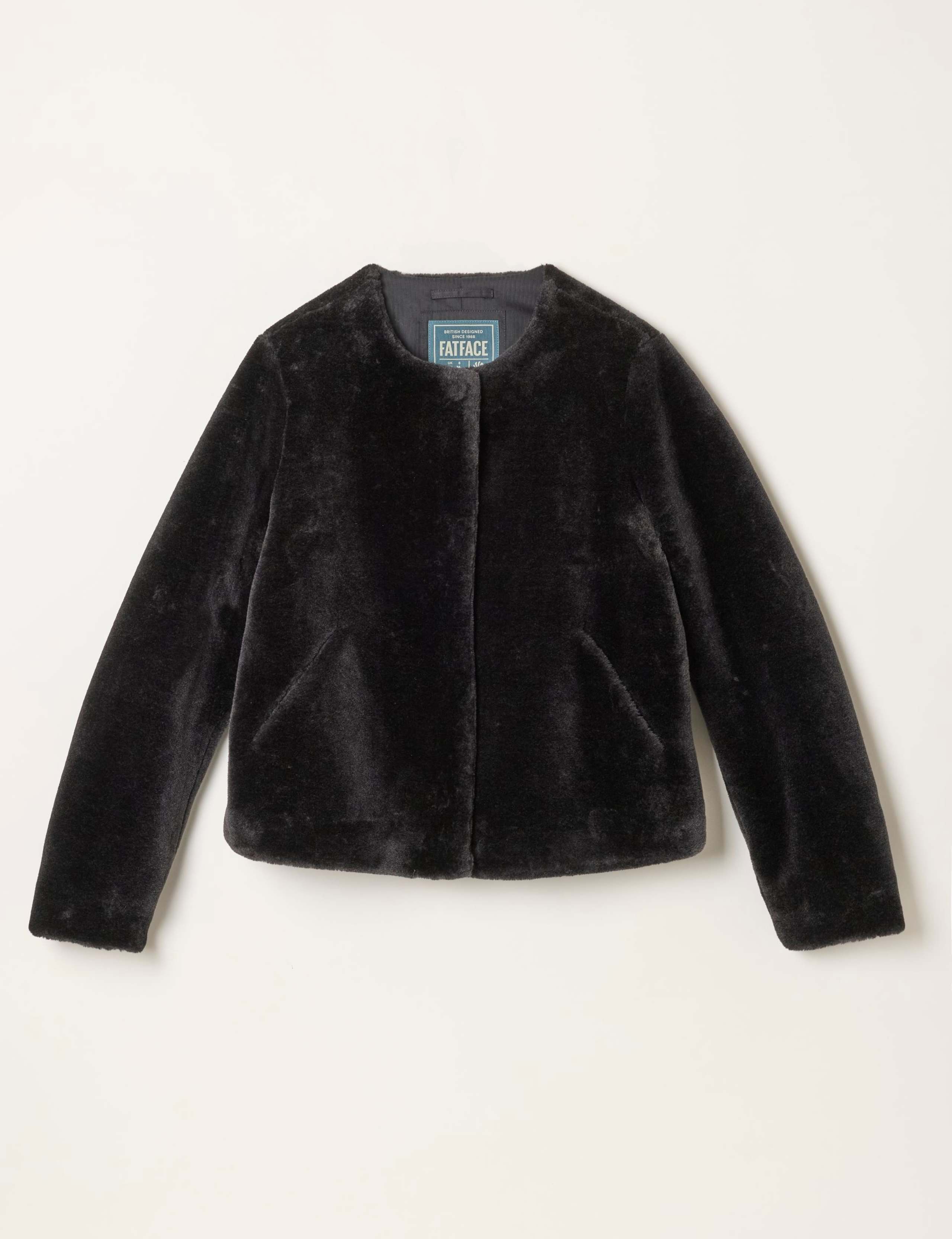 Faux Fur Textured Cropped Jacket 2 of 6