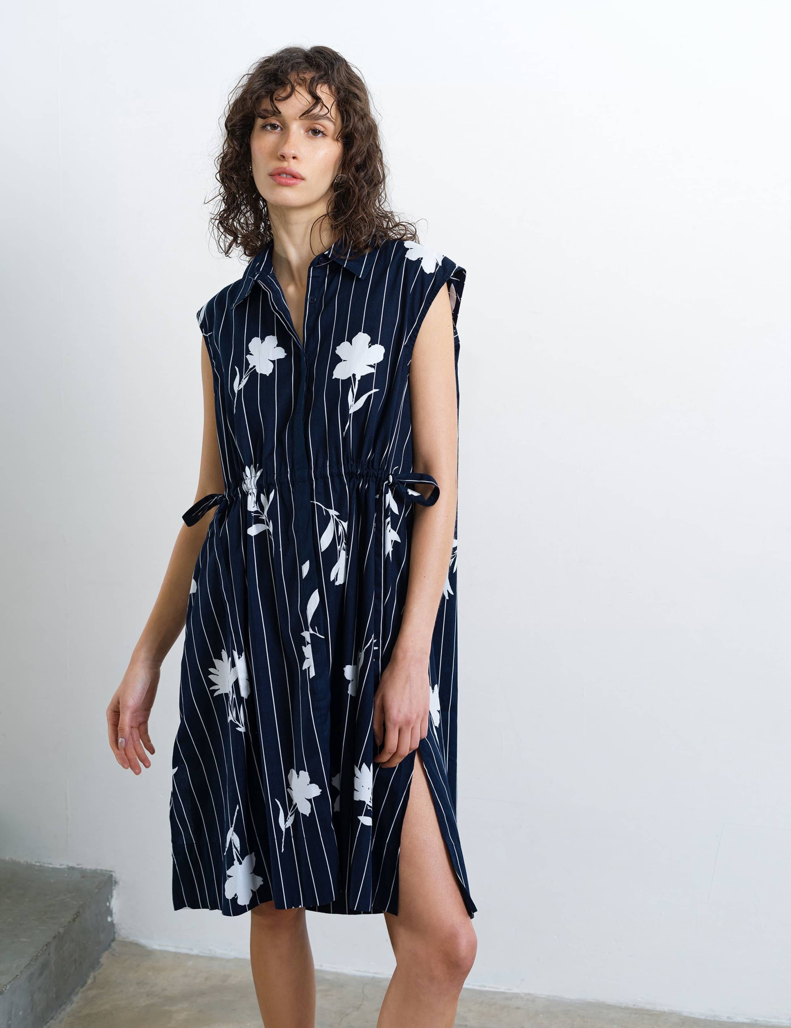 Pure Cotton Floral Knee Length Shirt Dress 3 of 5