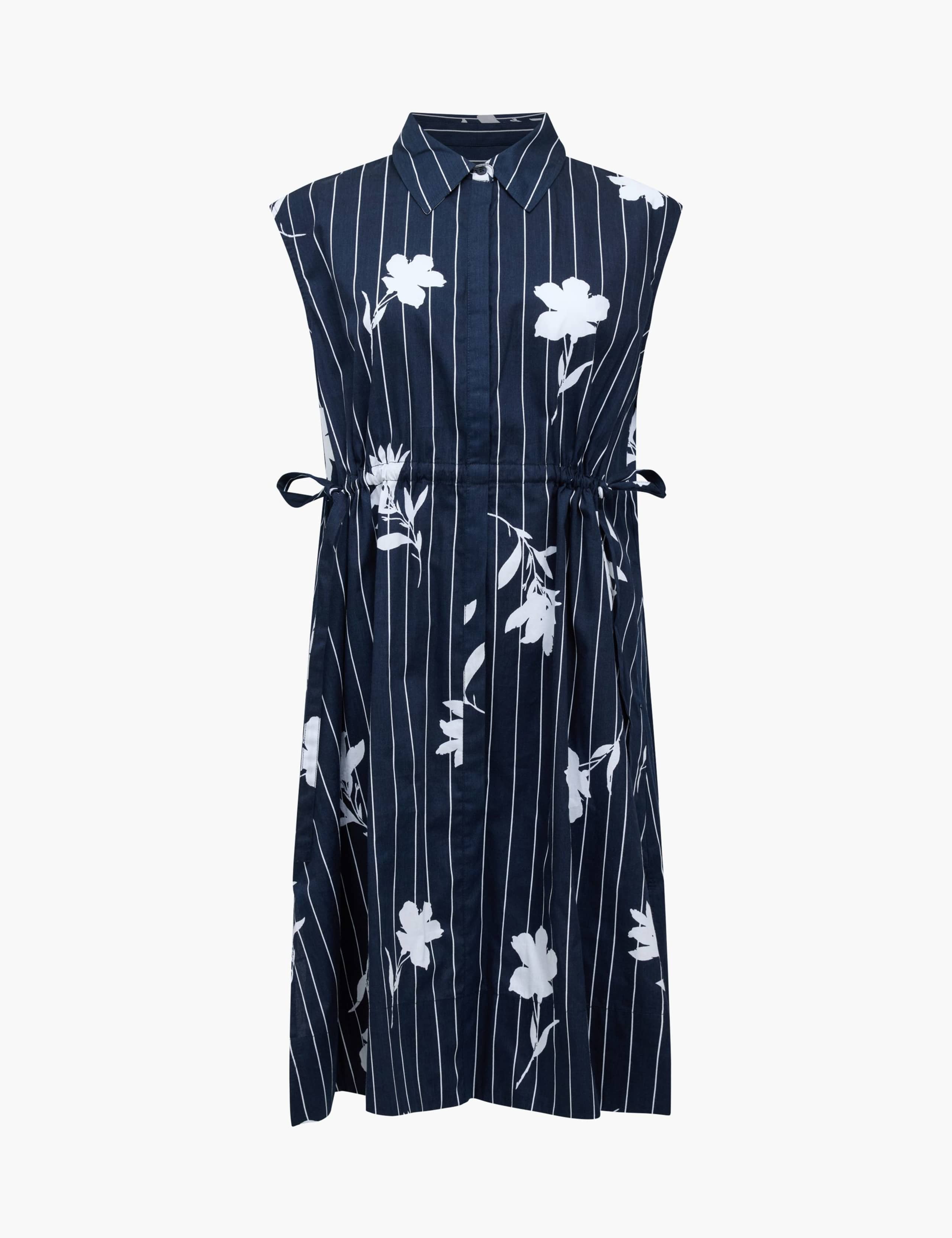 Pure Cotton Floral Knee Length Shirt Dress 2 of 5