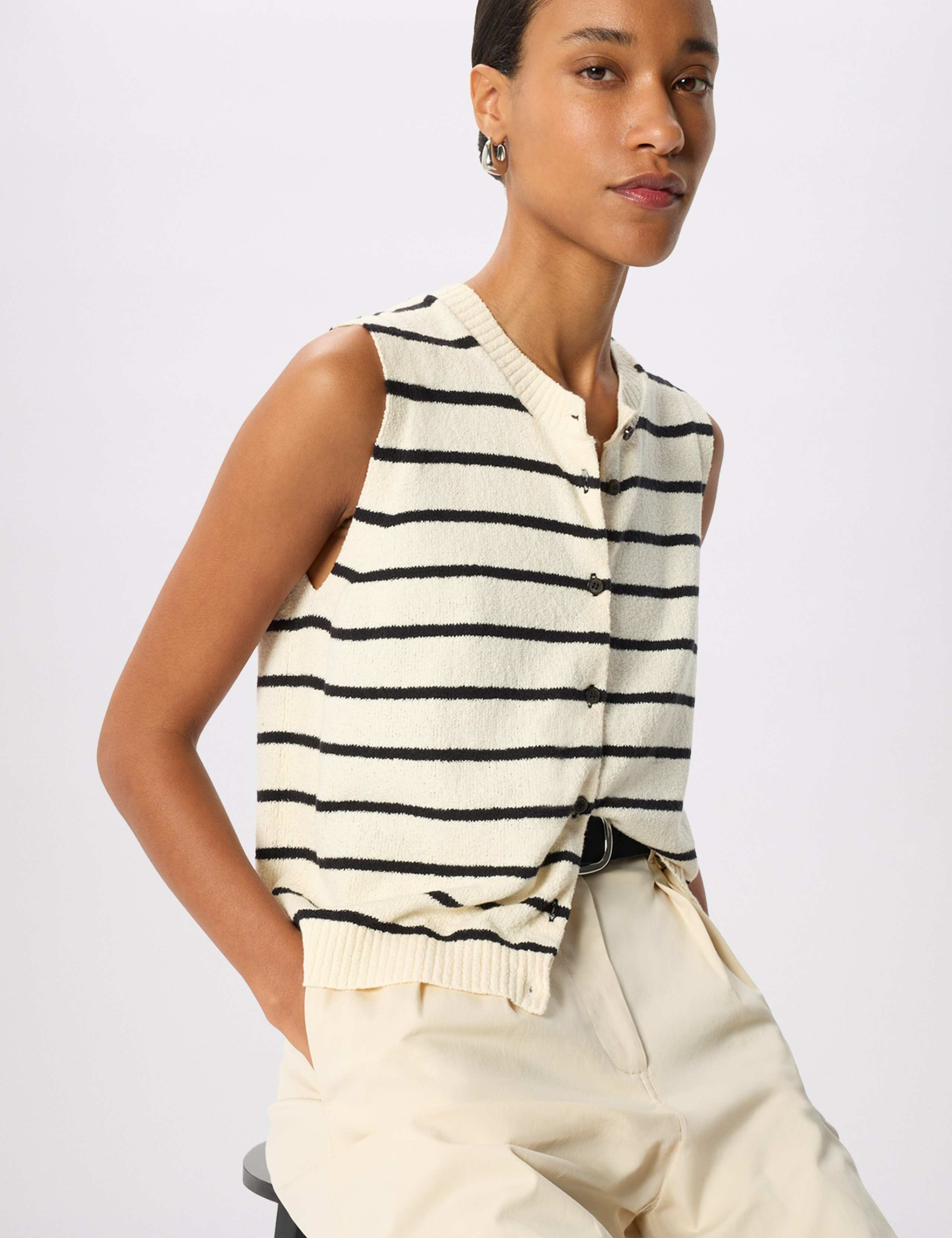 Stripe Boucle Textured Tank 1 of 6