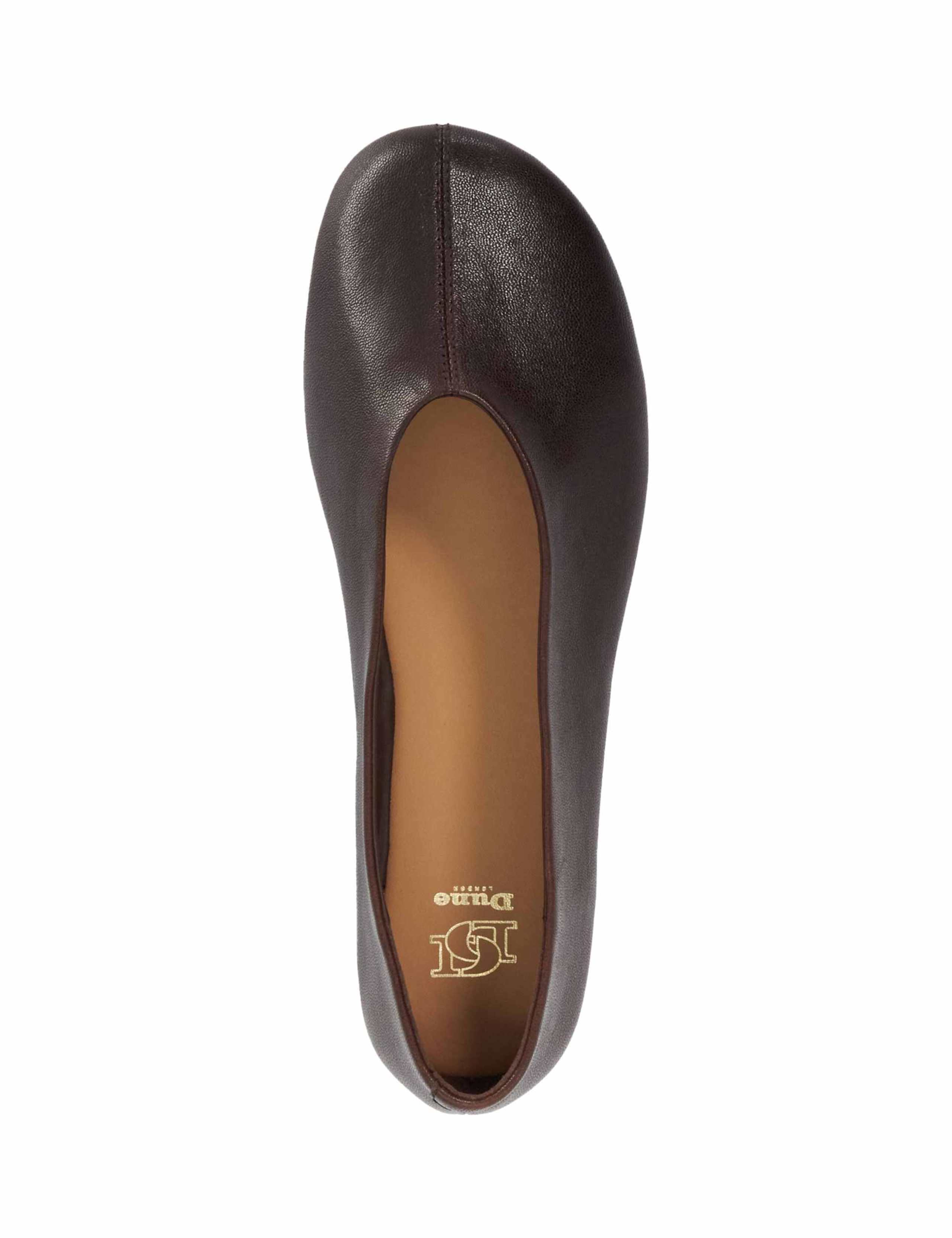 Leather High Cut Round Toe Ballet Pumps 2 of 5