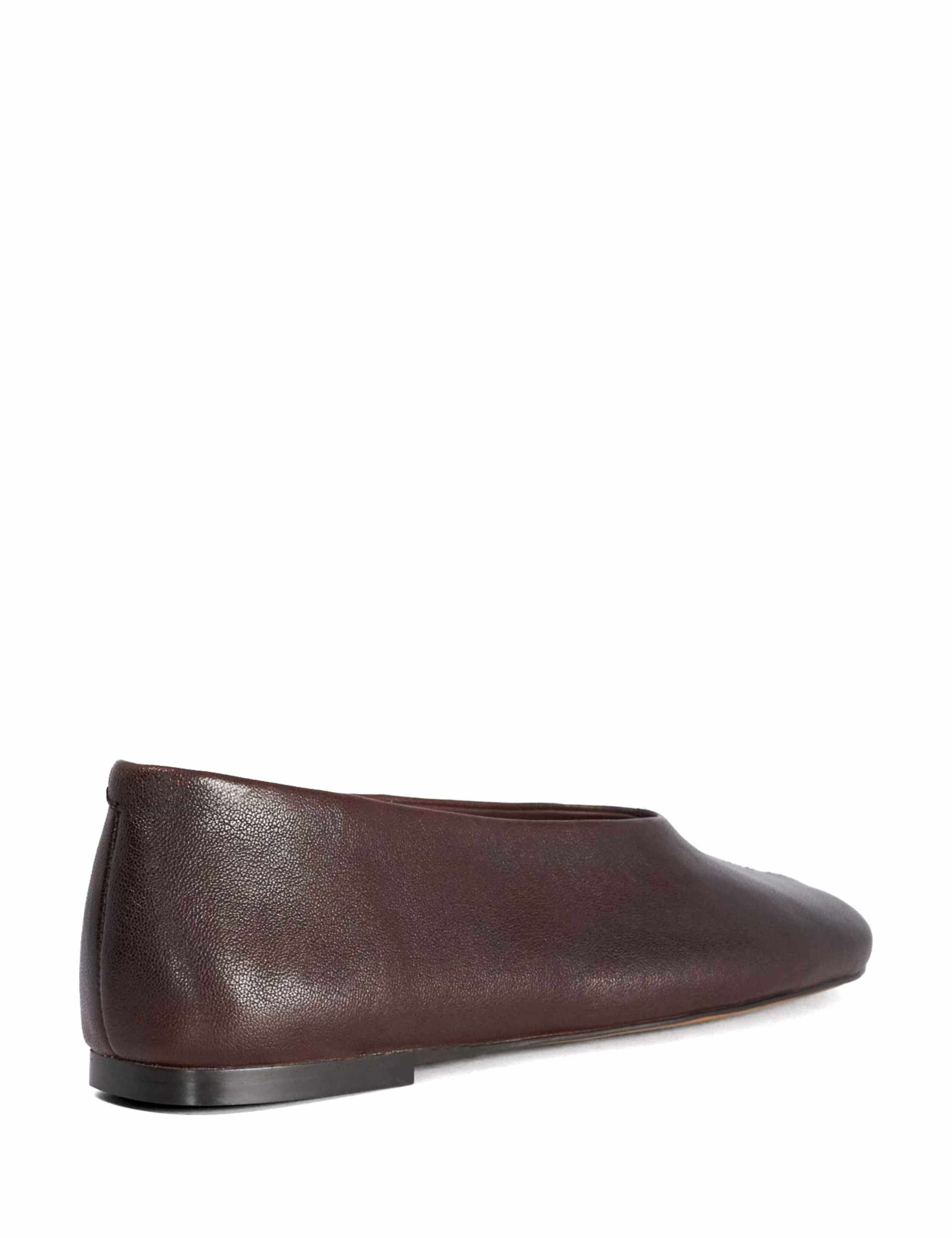Leather High Cut Round Toe Ballet Pumps 5 of 5