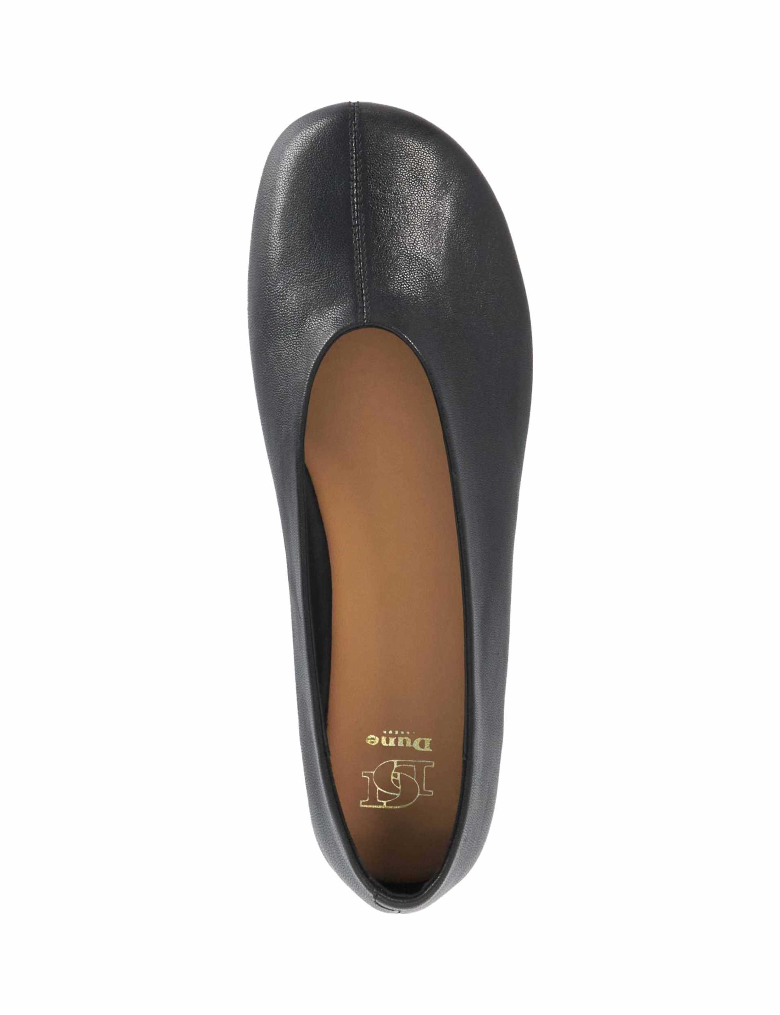 Leather High Cut Round Toe Ballet Pumps 2 of 5