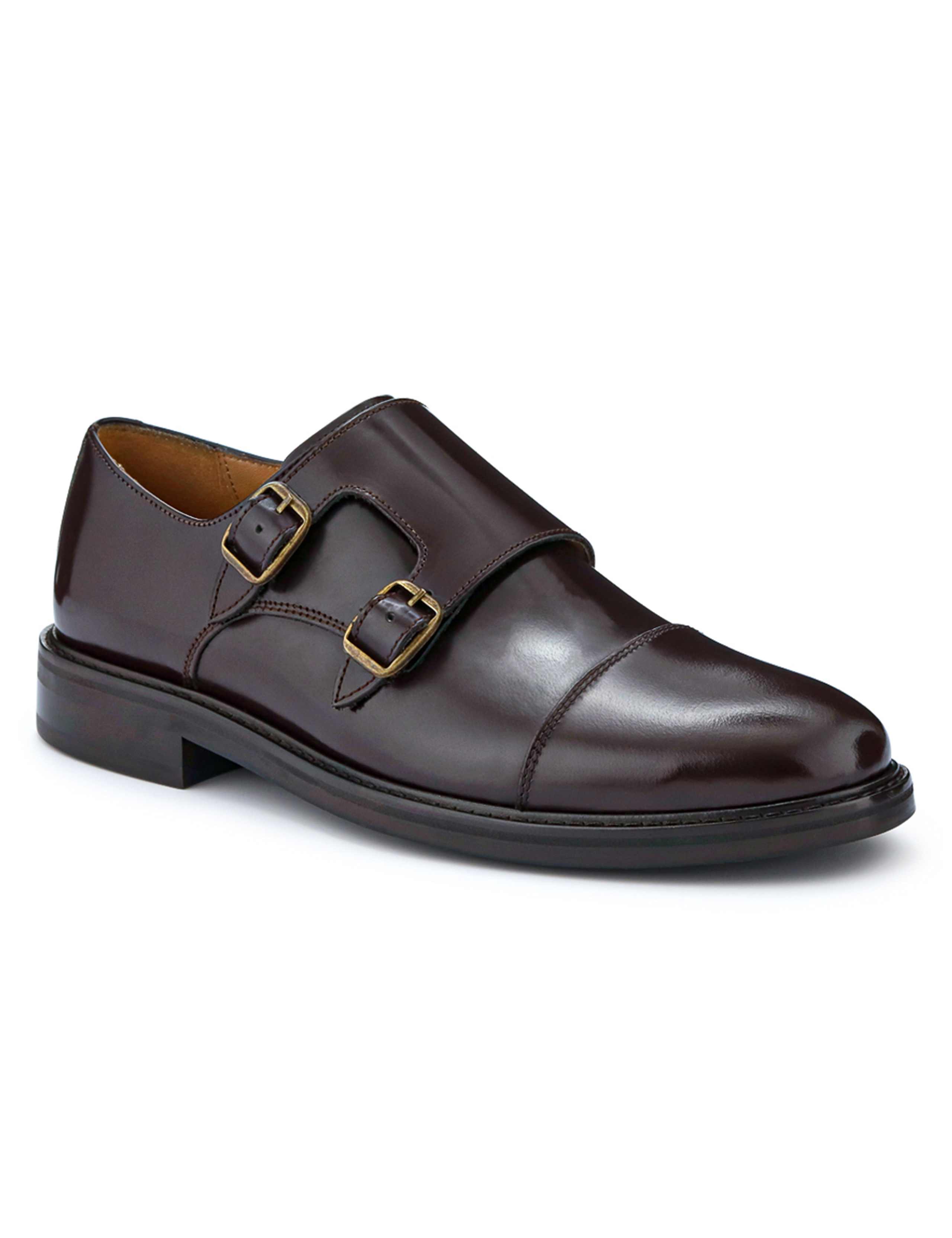 Leather Double Monk Strap Shoes 4 of 7