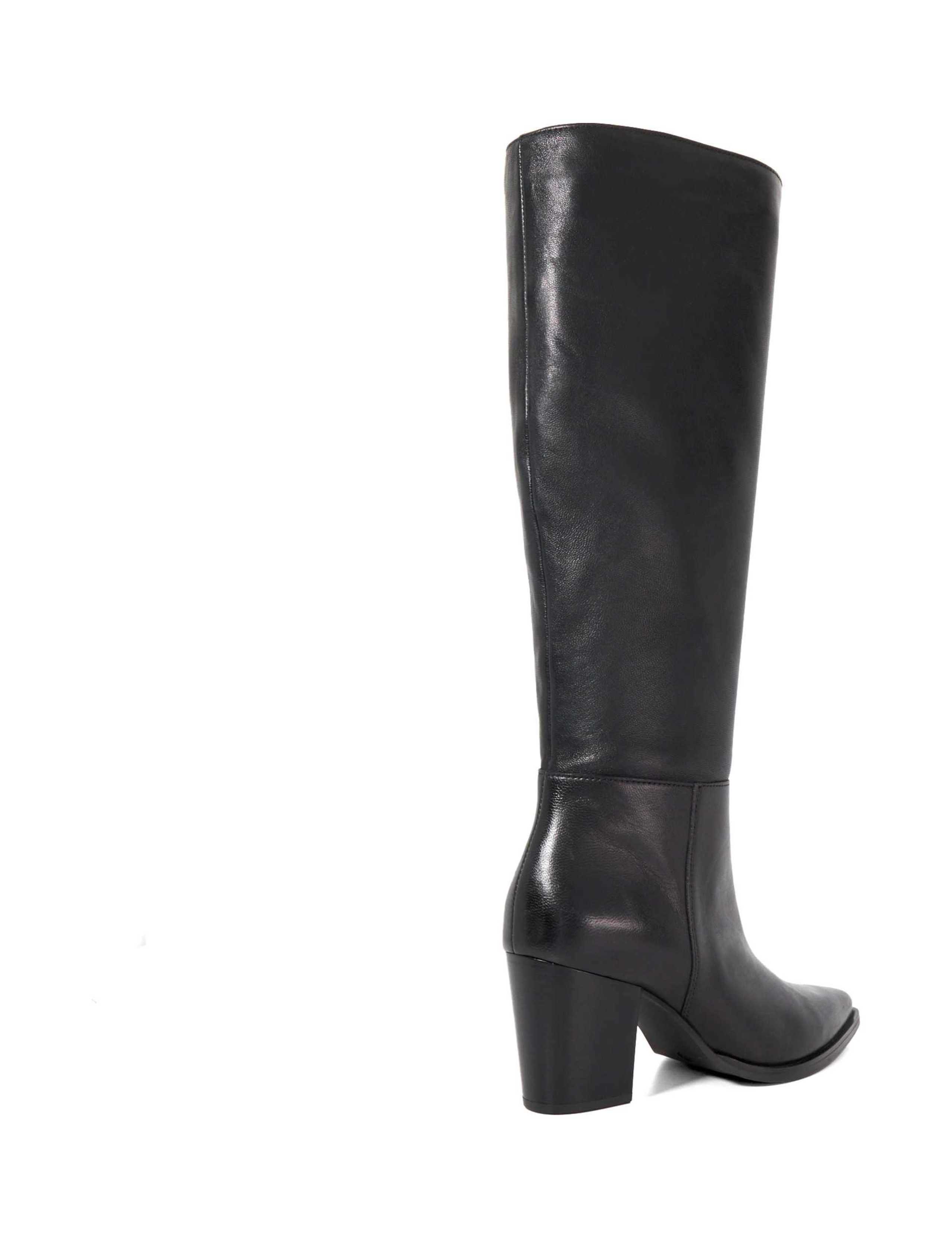 Leather Block Heel Knee High Boots 3 of 5