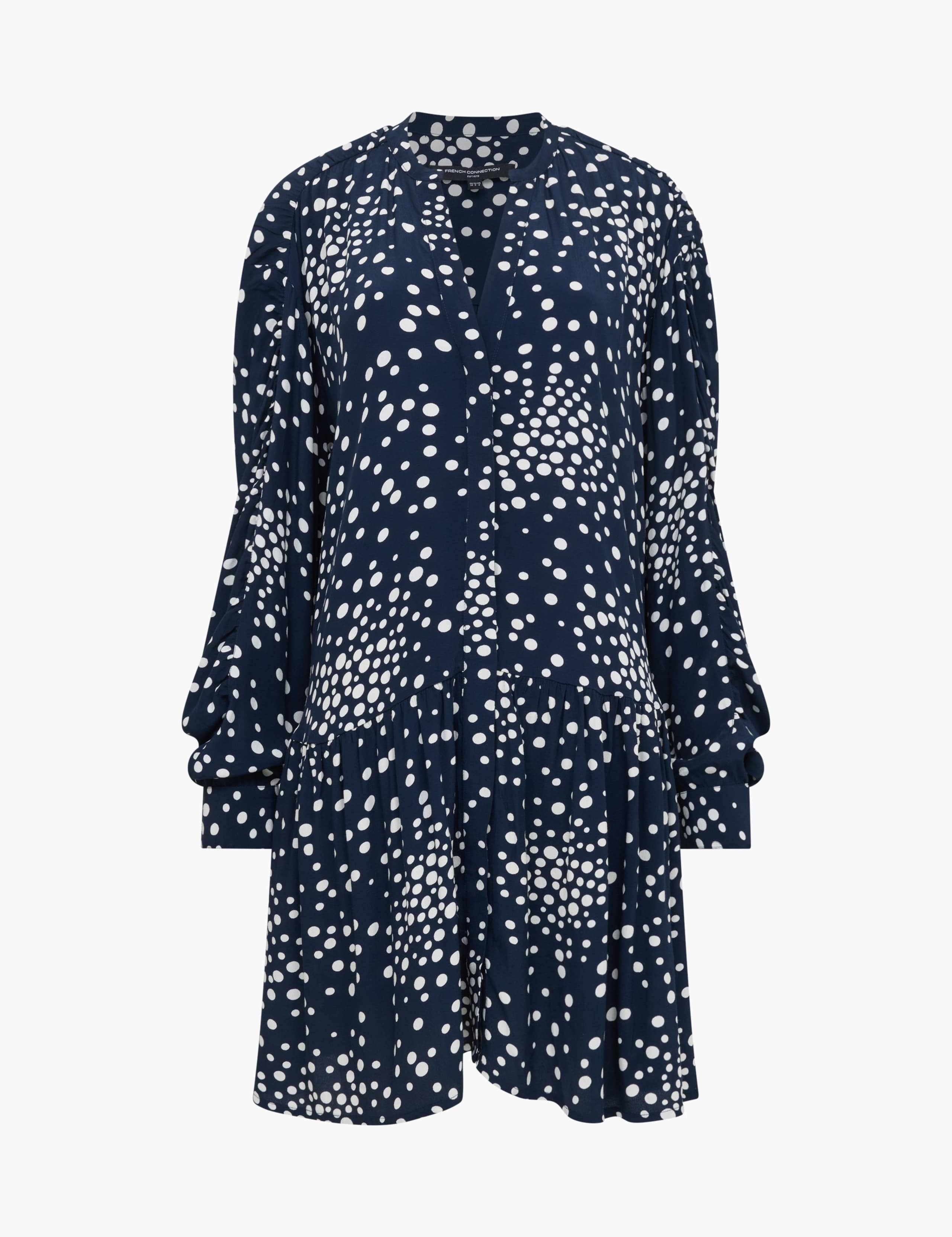 Polka Dot V-Neck Mini Smock Dress 2 of 6