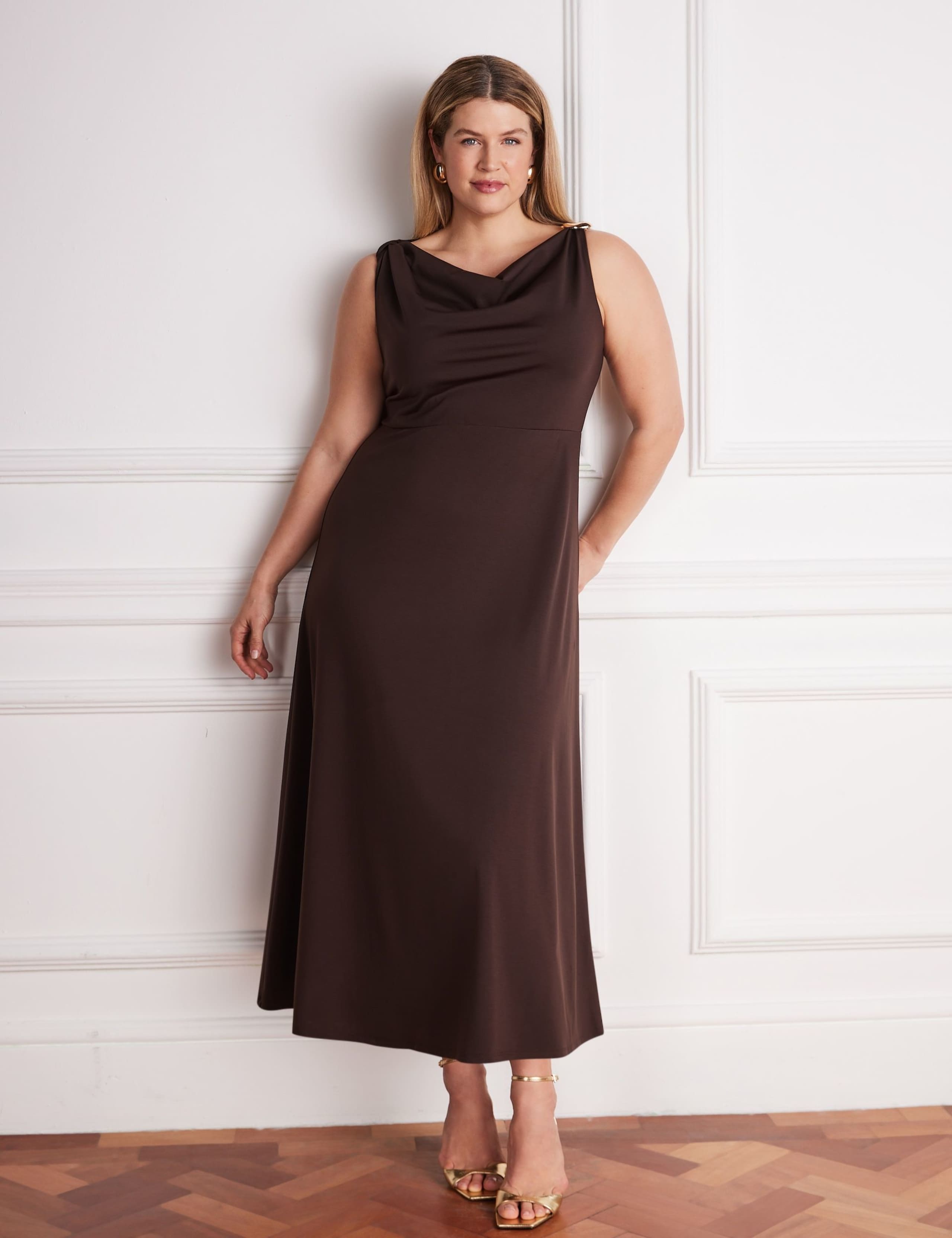 Lyocell Rich Cowl Neck Maxi Slip Dress 2 of 5