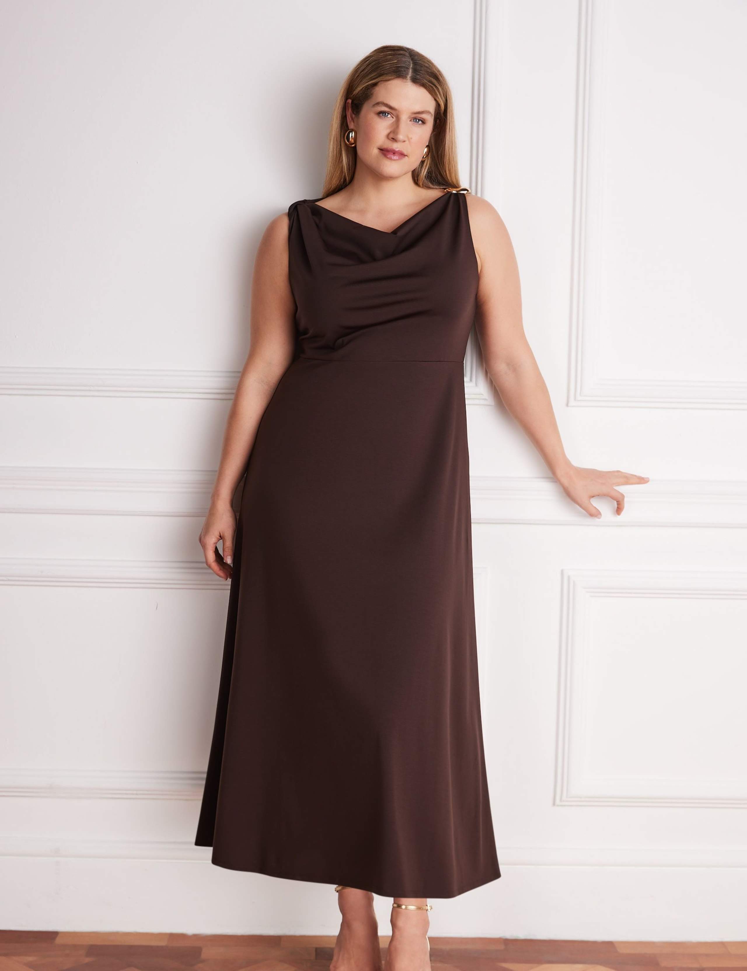Lyocell Rich Cowl Neck Maxi Slip Dress 3 of 5