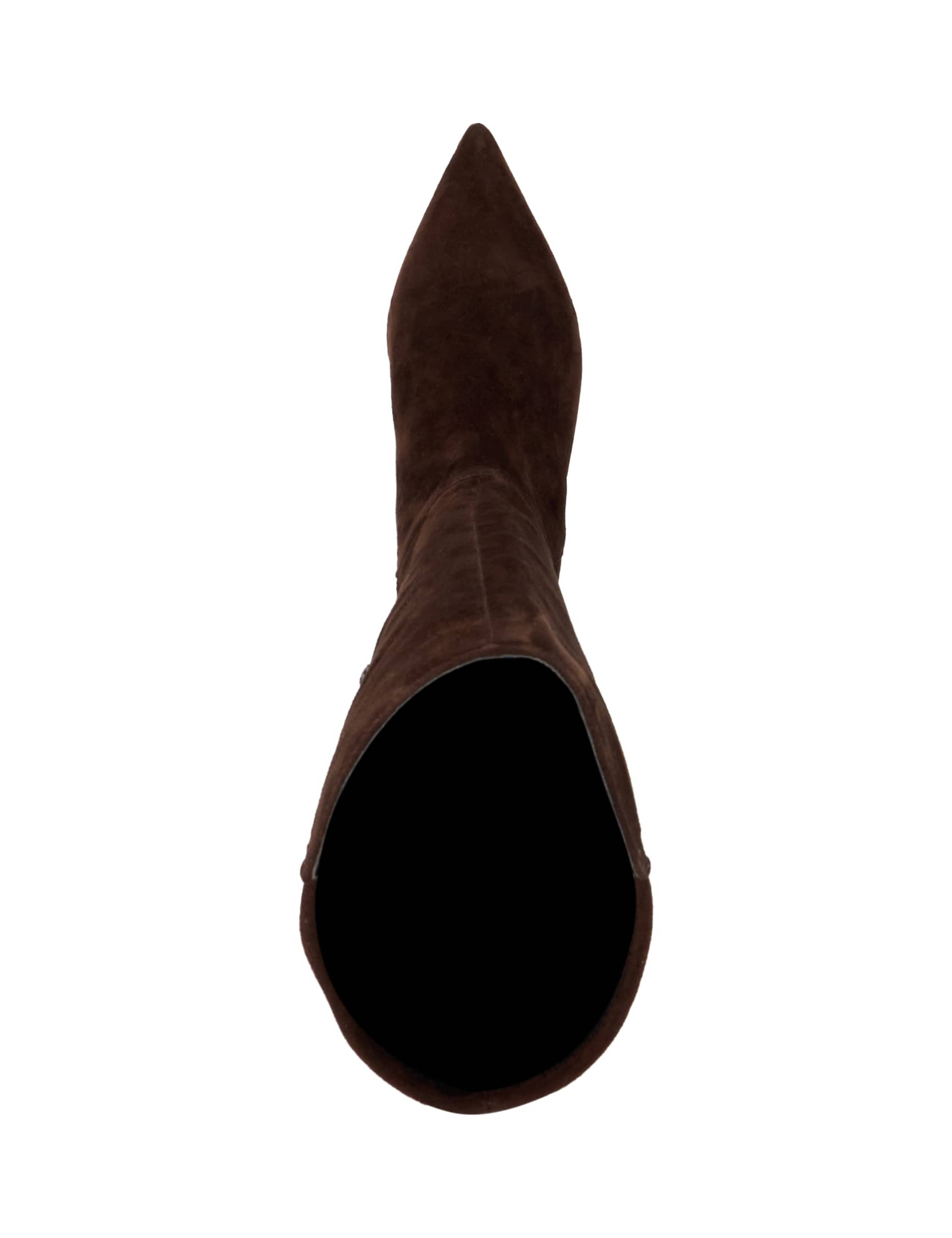 Shasa Suede Kitten Heel Pointed Toe Knee High Boots 2 of 5