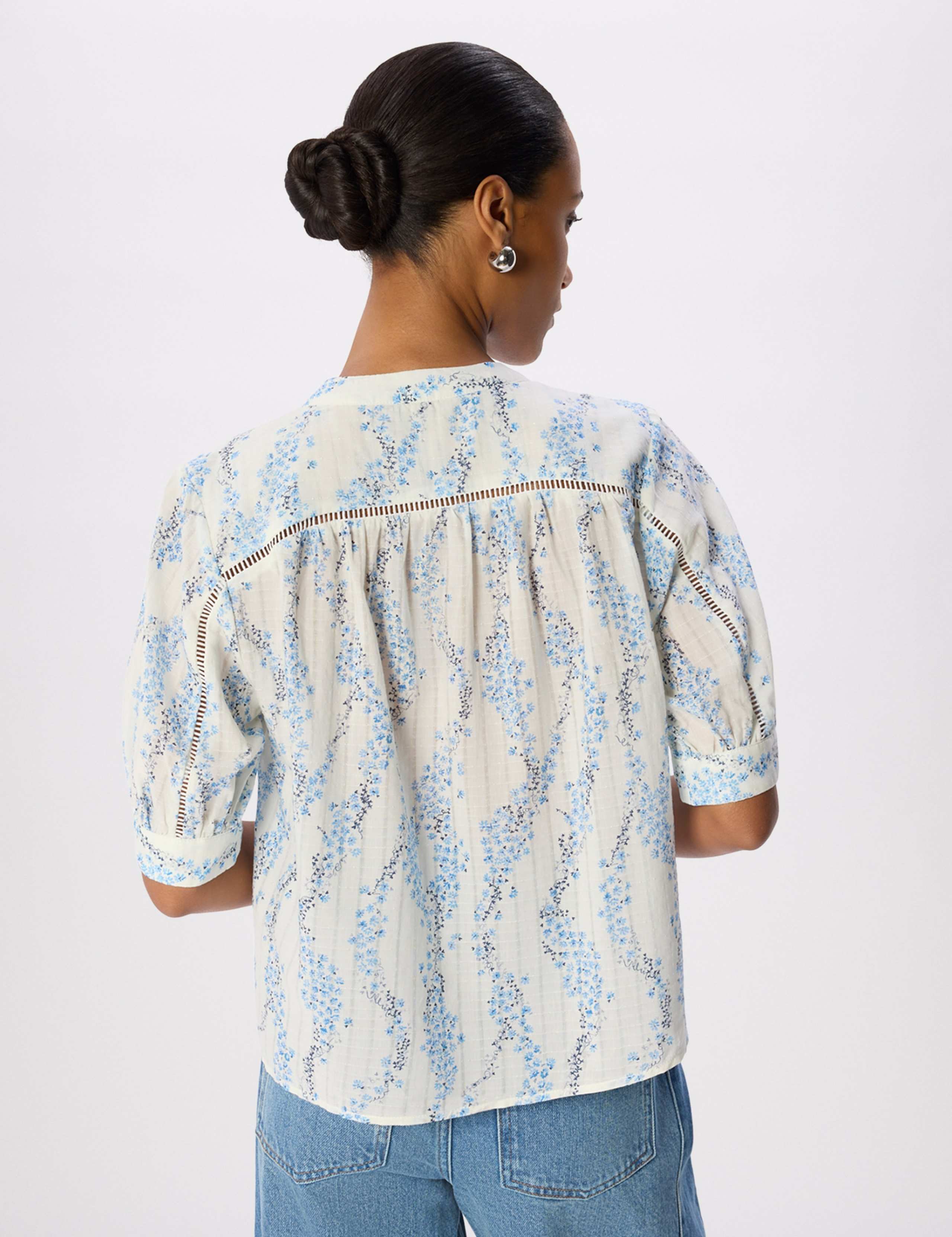Lyocell Blend Floral Button Through Top 4 of 6