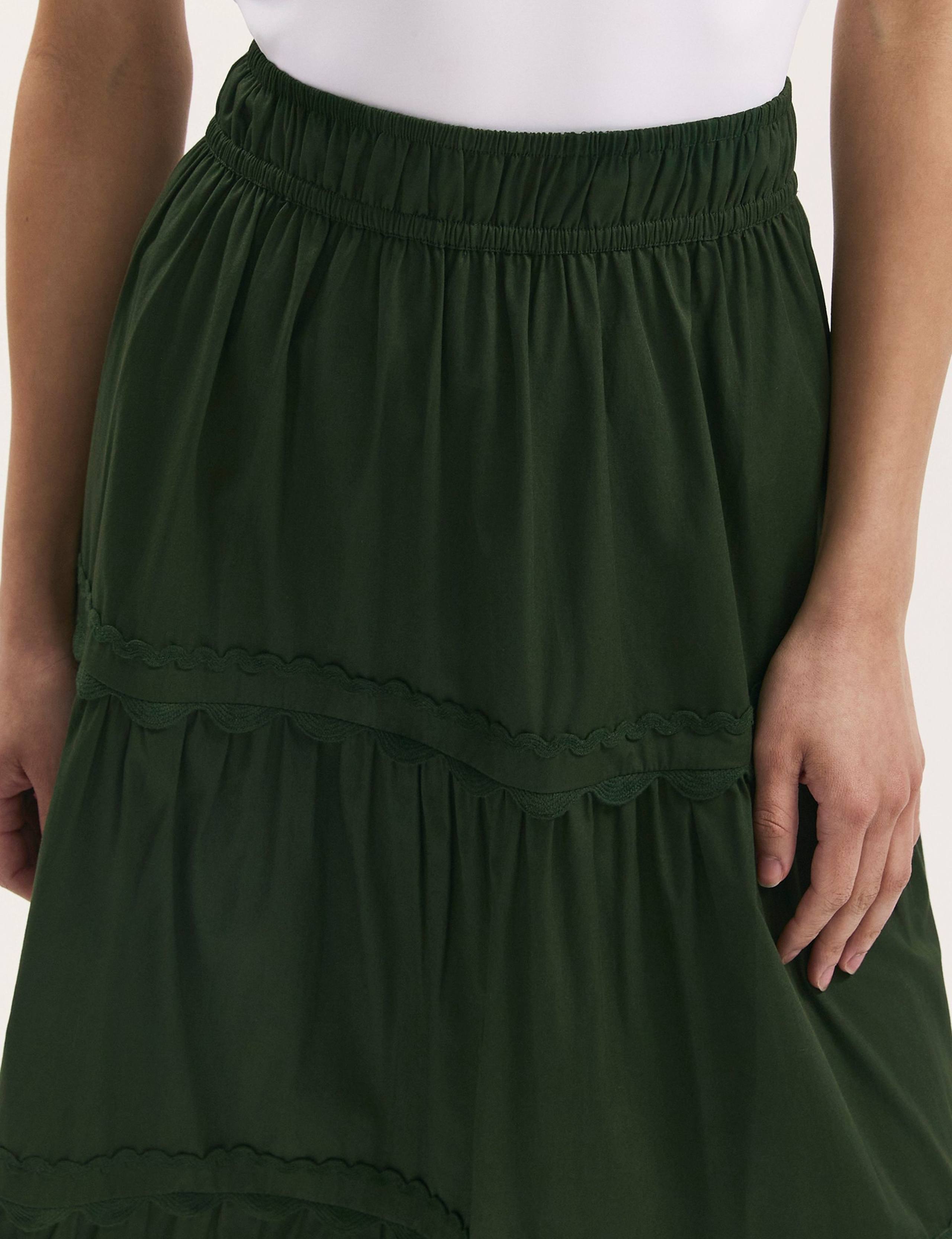 Pure Cotton Midi Tiered Skirt 4 of 4