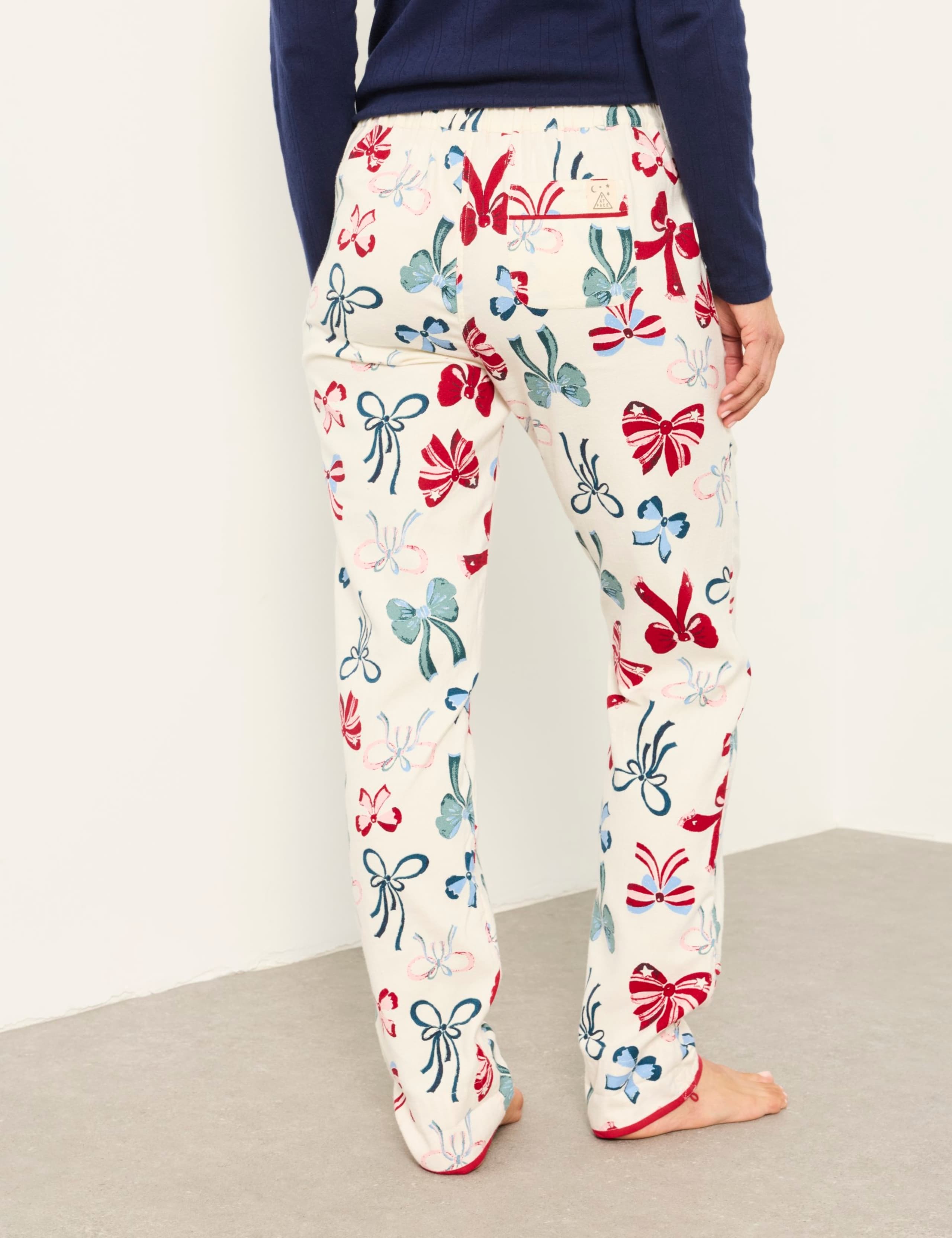 Pure Cotton Bow Print Pyjama Bottoms 3 of 8