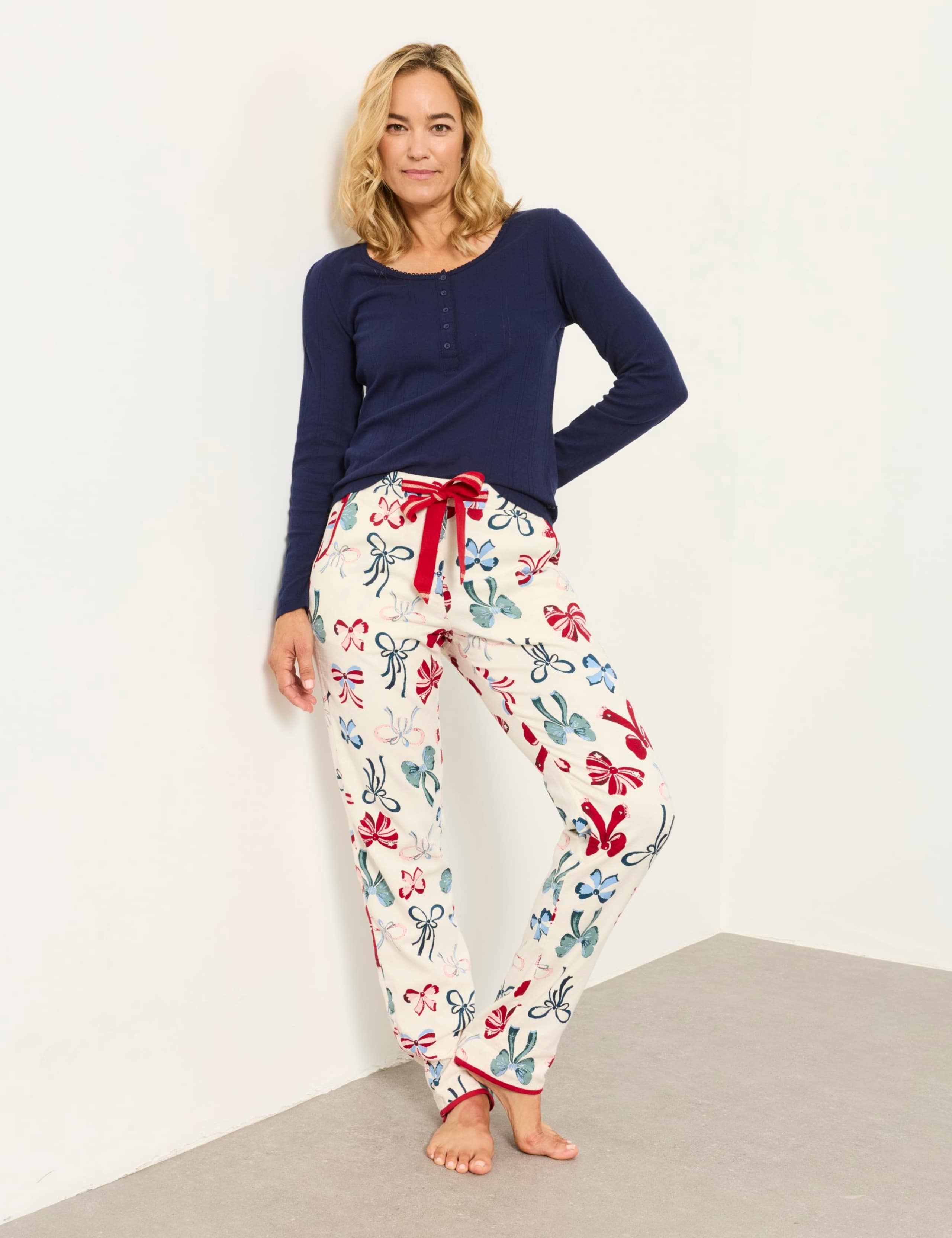 Pure Cotton Bow Print Pyjama Bottoms 4 of 8