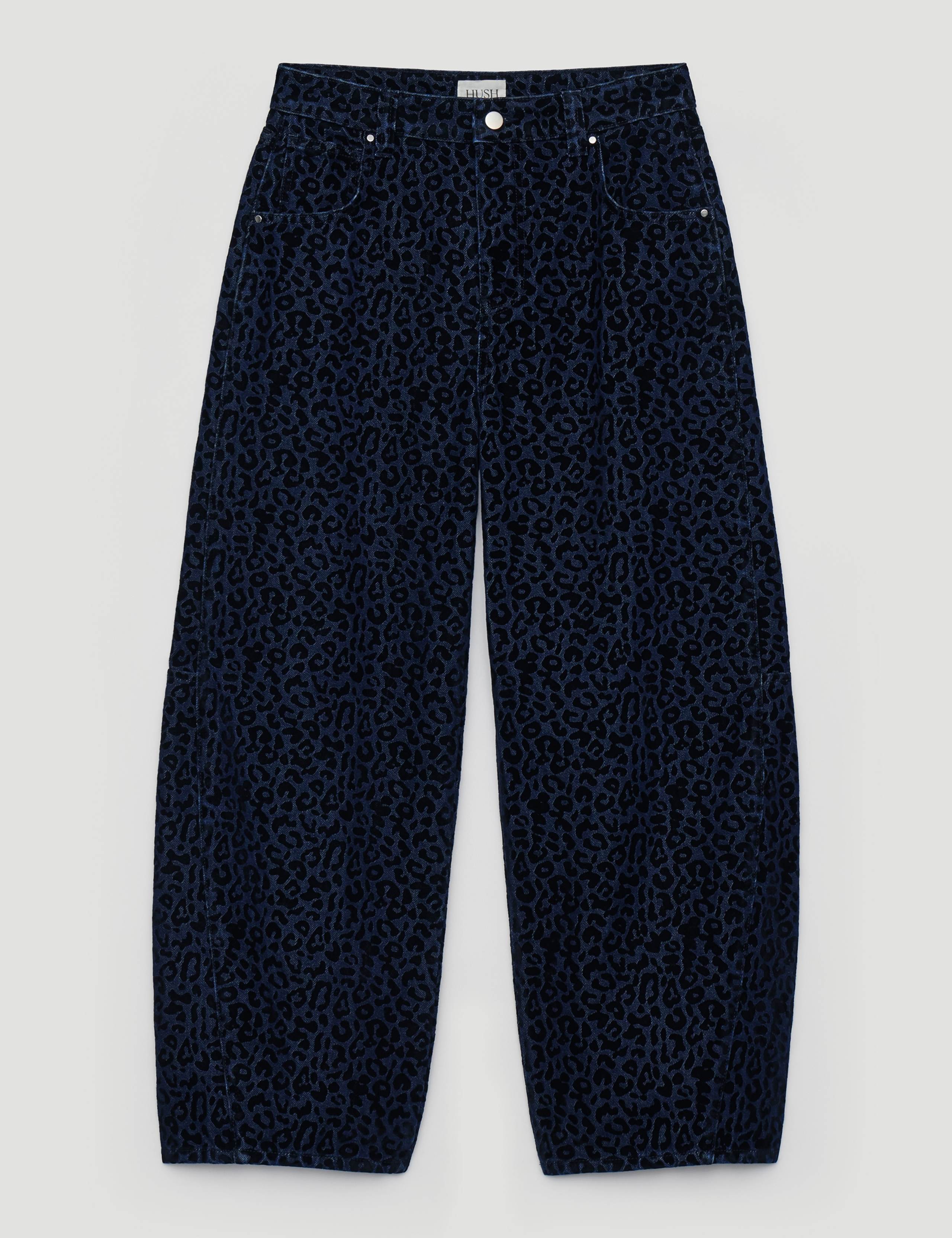Printed Pure Cotton Barrel Leg Cropped Jeans 2 of 6