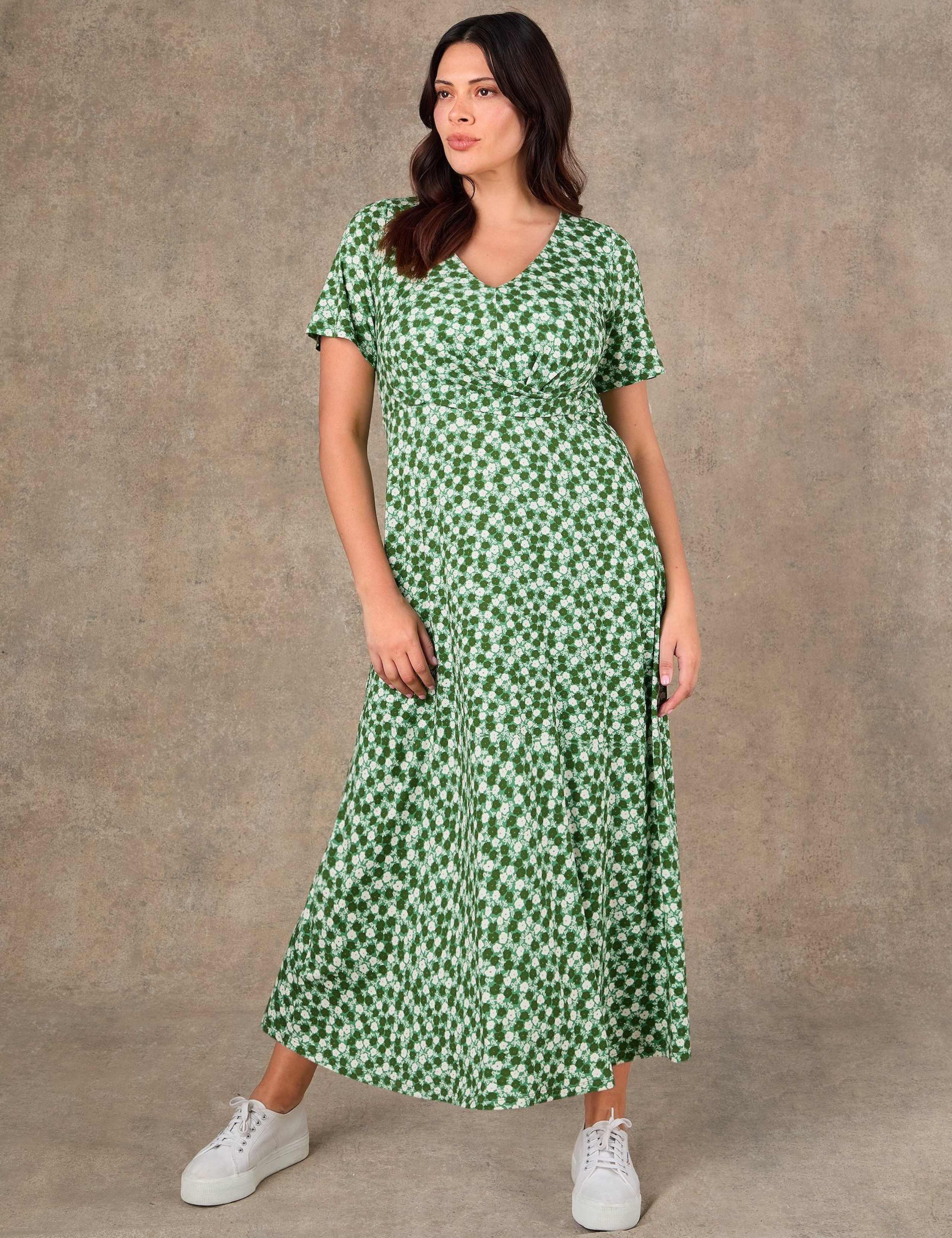 Jersey Ditsy Floral V-Neck Midaxi Dress 2 of 5