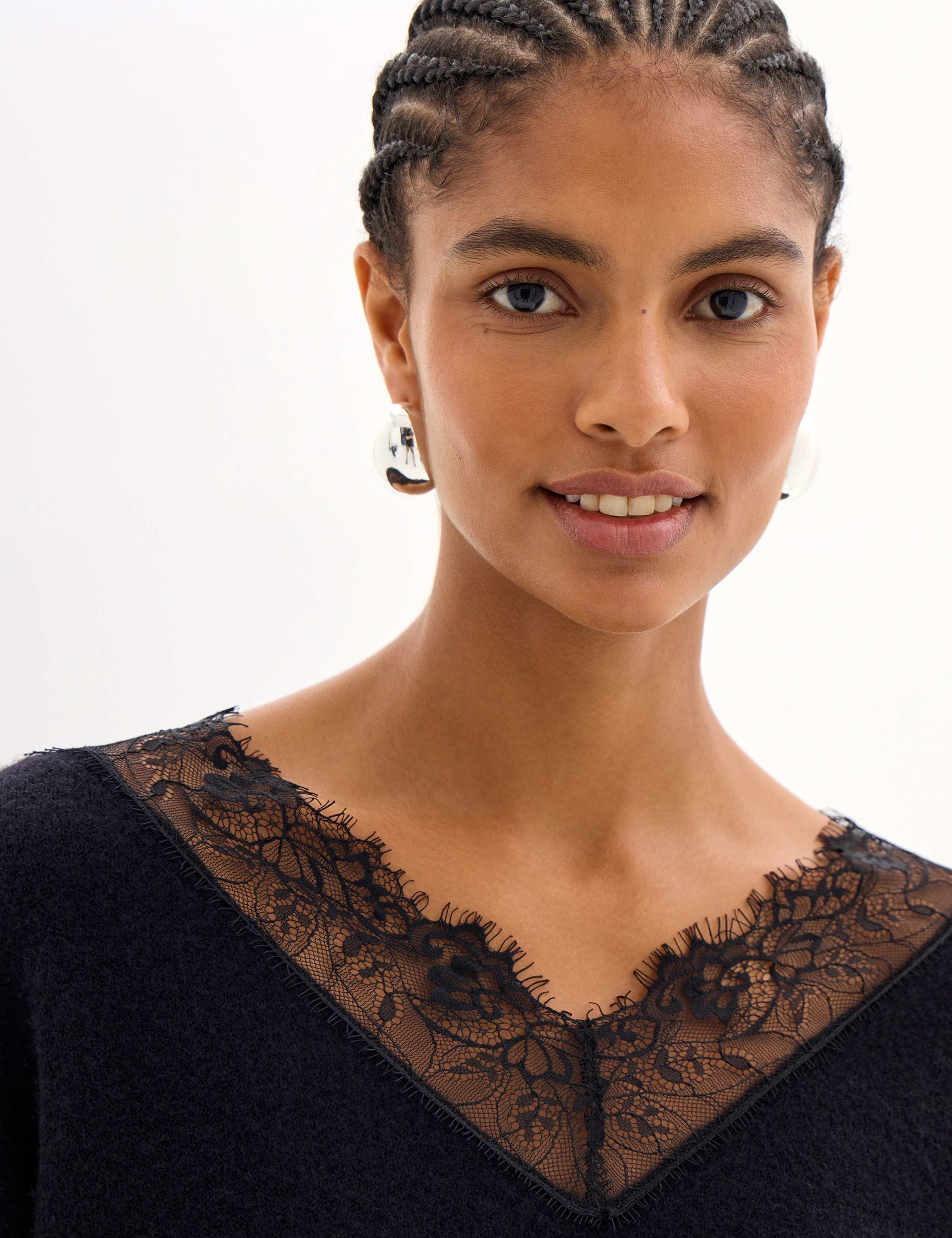Wool Blend Textured Lace Detail Jumper 5 of 5