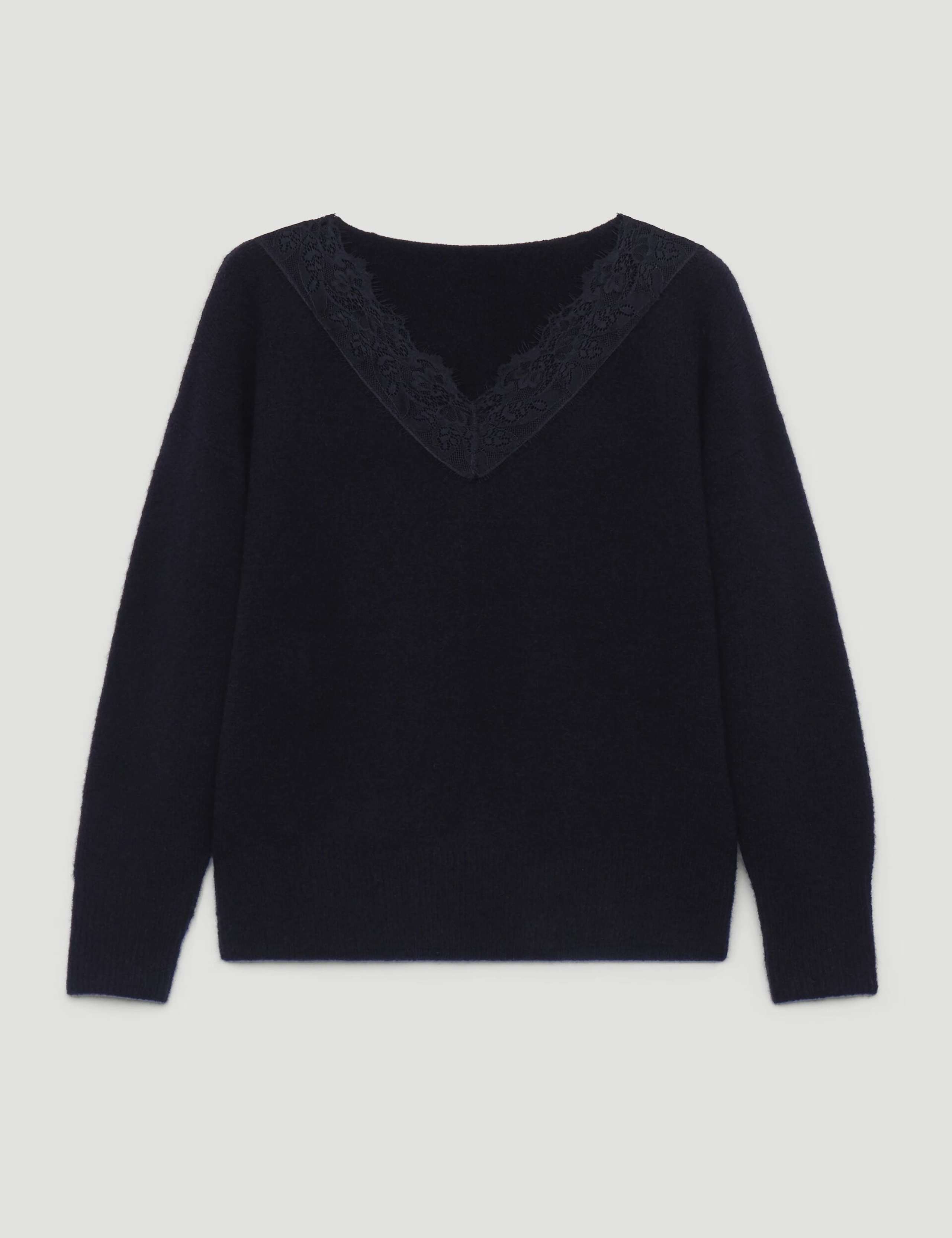 Wool Blend Textured Lace Detail Jumper 2 of 5