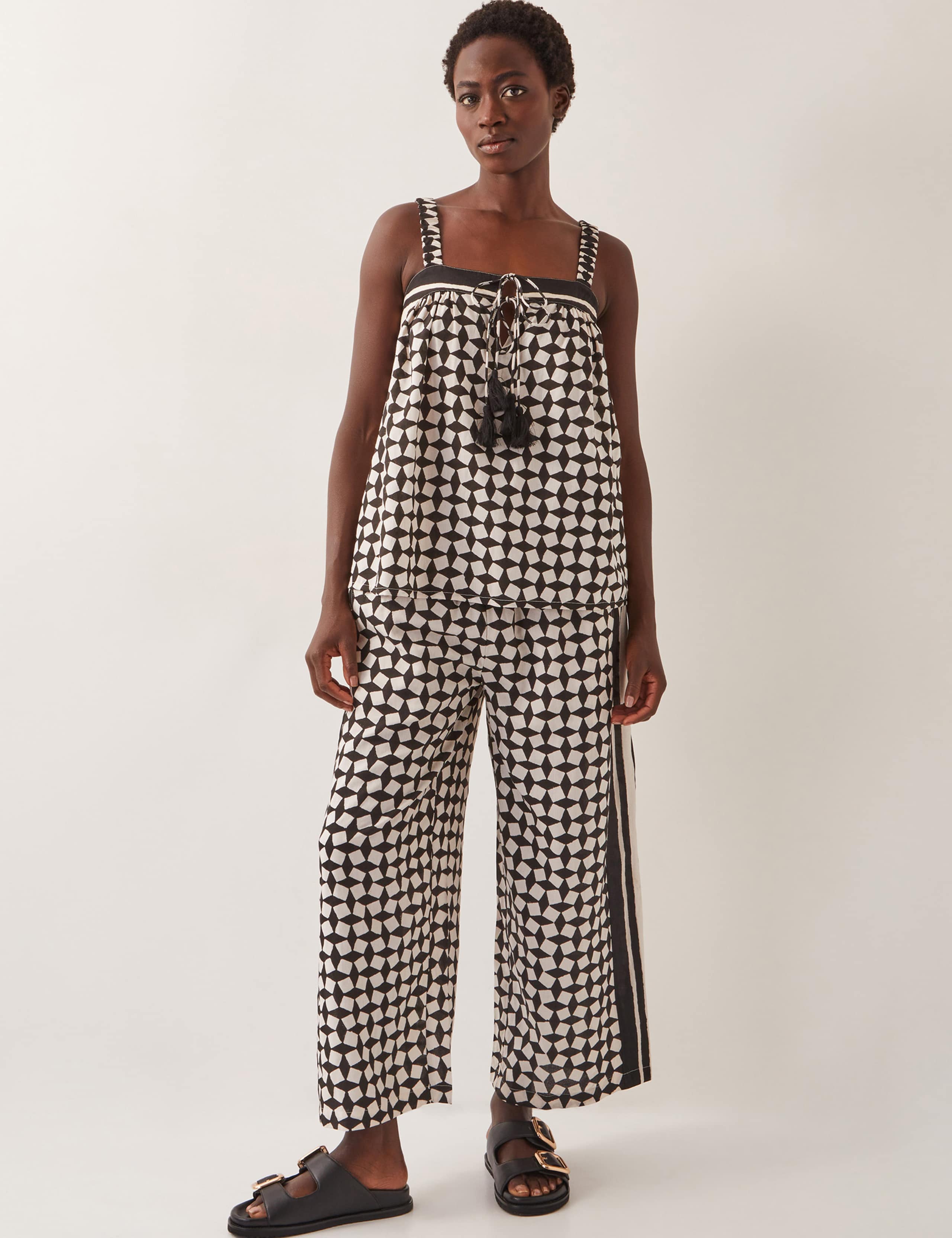 Geometric Square Neck Tie Detail Cami Top 2 of 5