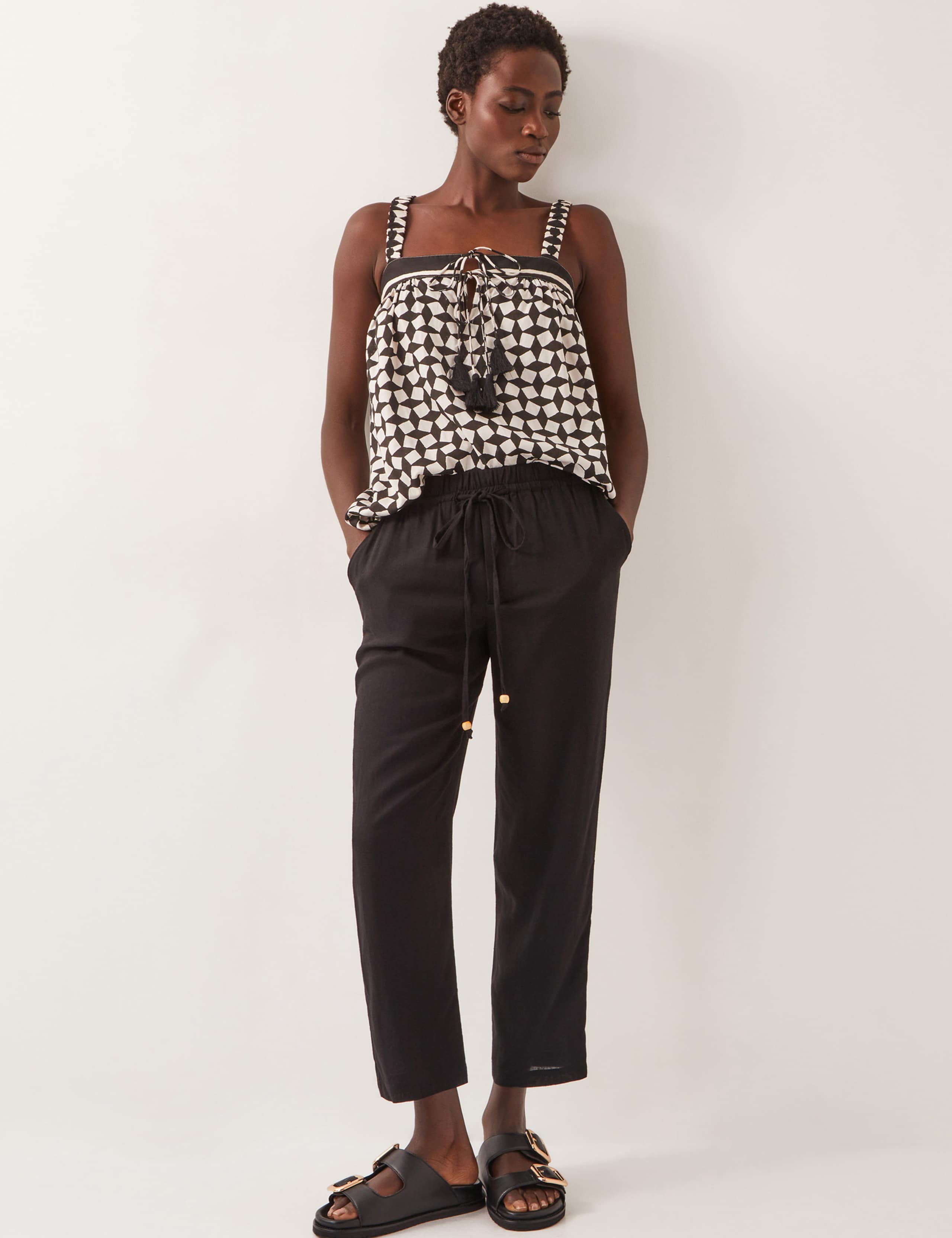 Geometric Square Neck Tie Detail Cami Top 5 of 5