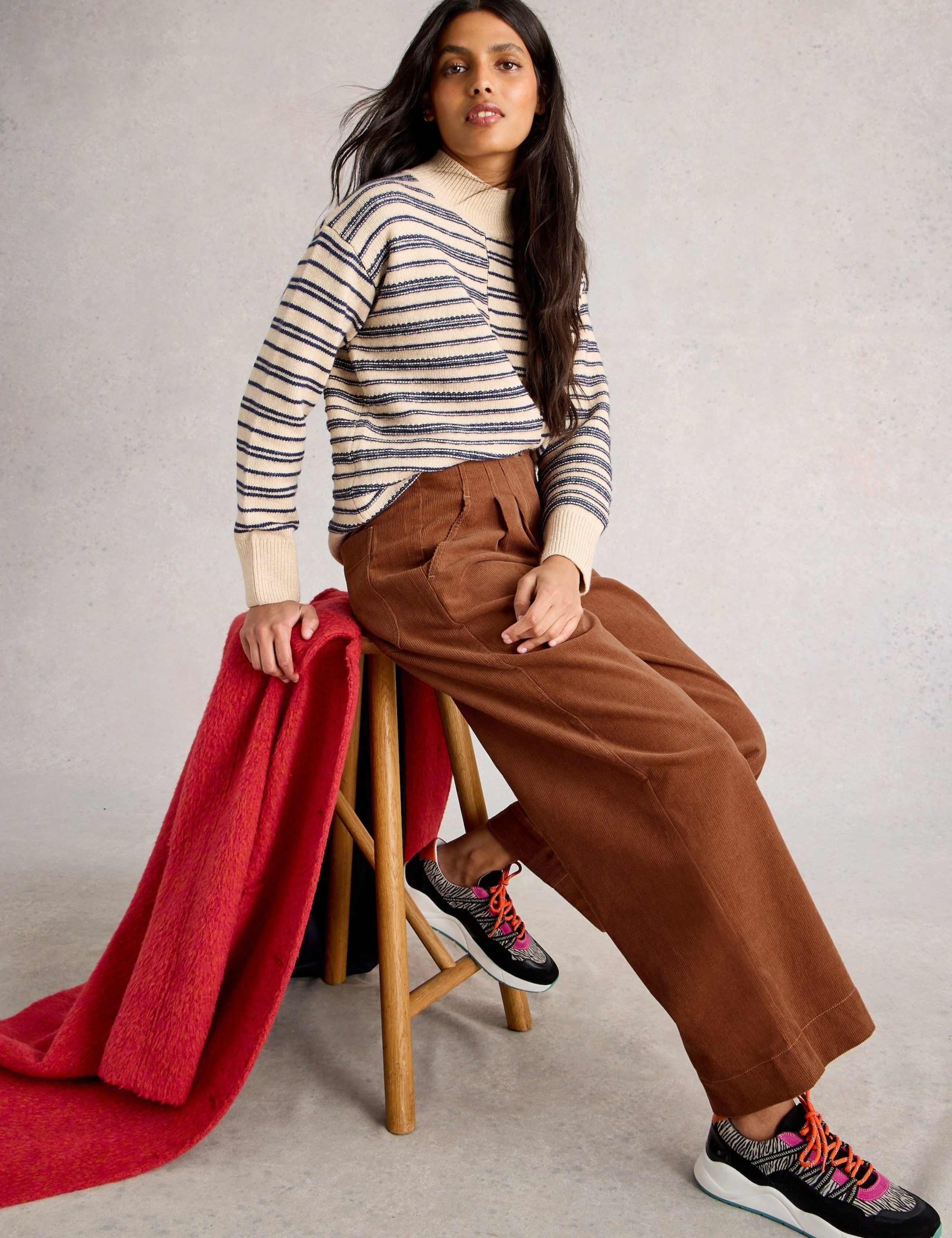 Corduroy Pleated Front Wide Leg Trouser 3 of 6