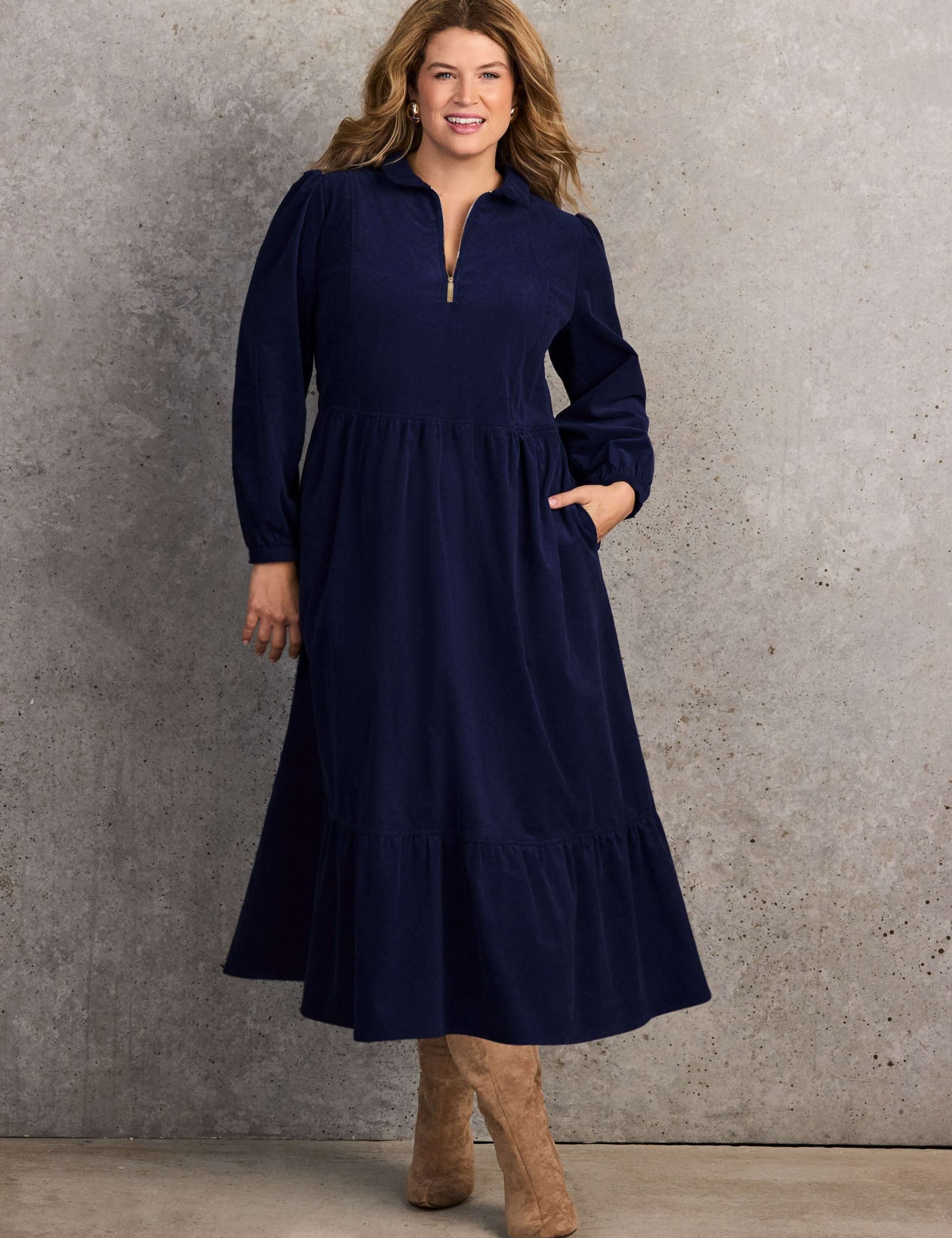 Baby Corduroy Collared Maxi Shirt Dress 1 of 5