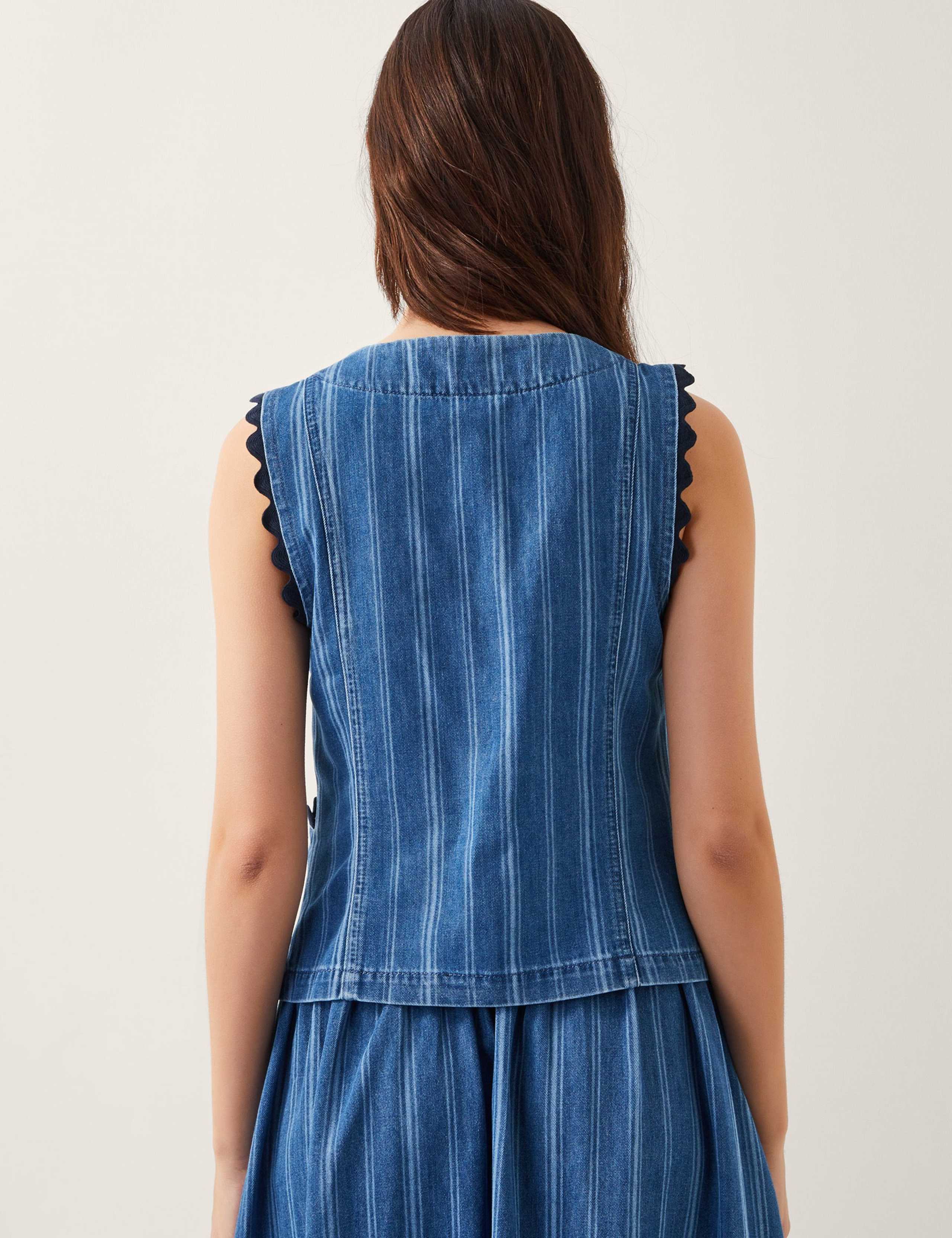 Pure Cotton V-Neck Button Through Waistcoat 4 of 4
