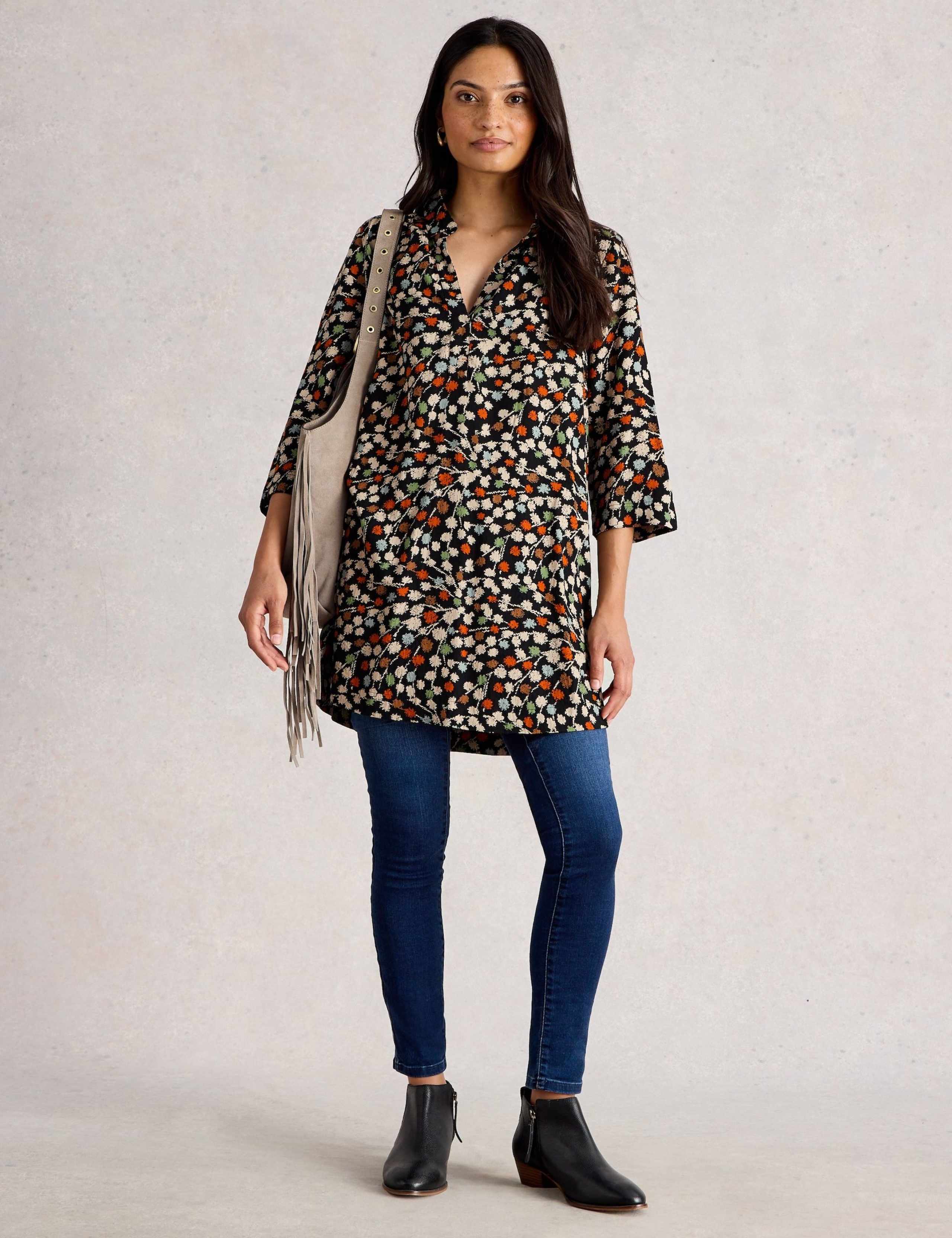 Printed Collared V-Neck Tunic 1 of 6