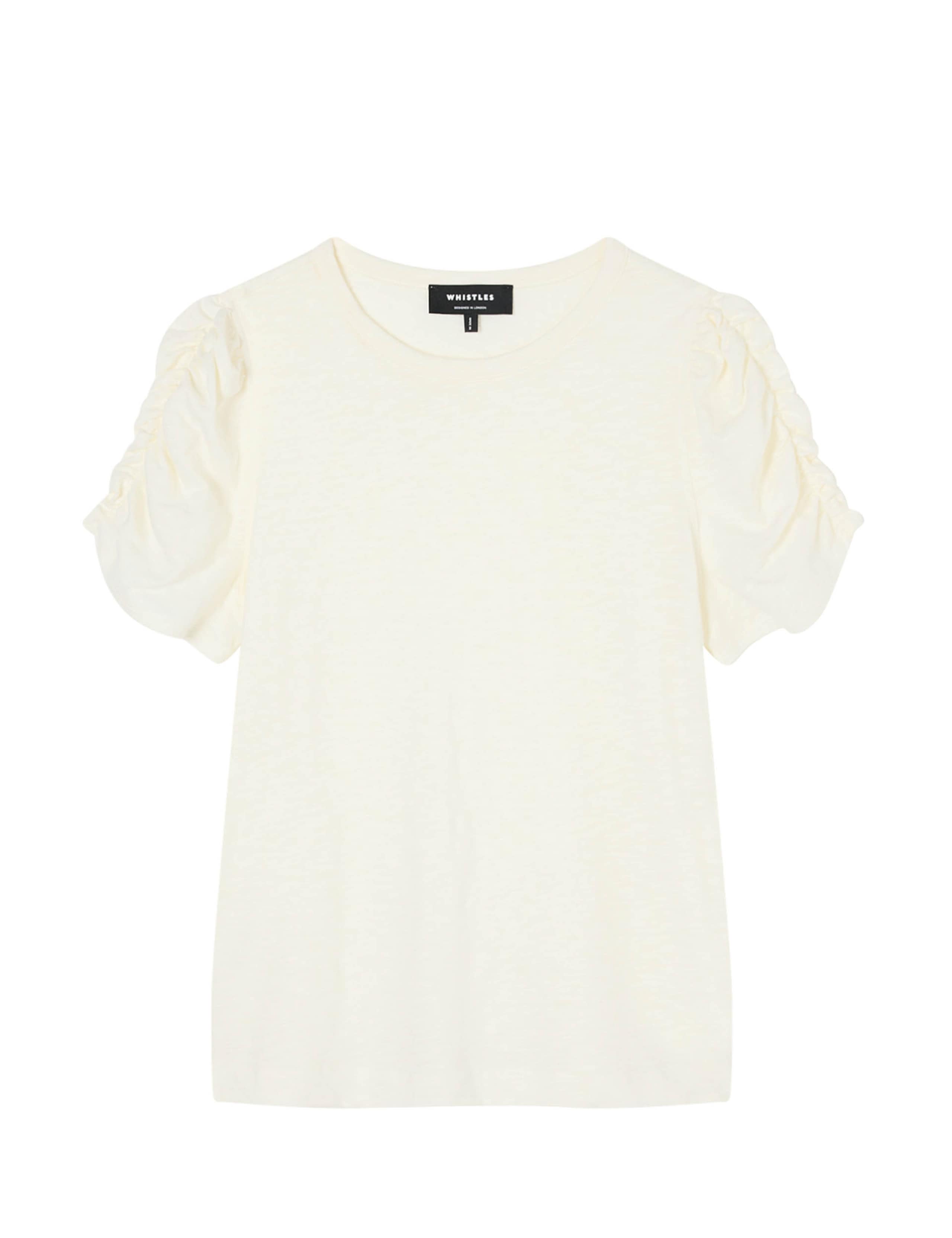 Pure Cotton Gathered Sleeve T-Shirt 2 of 6