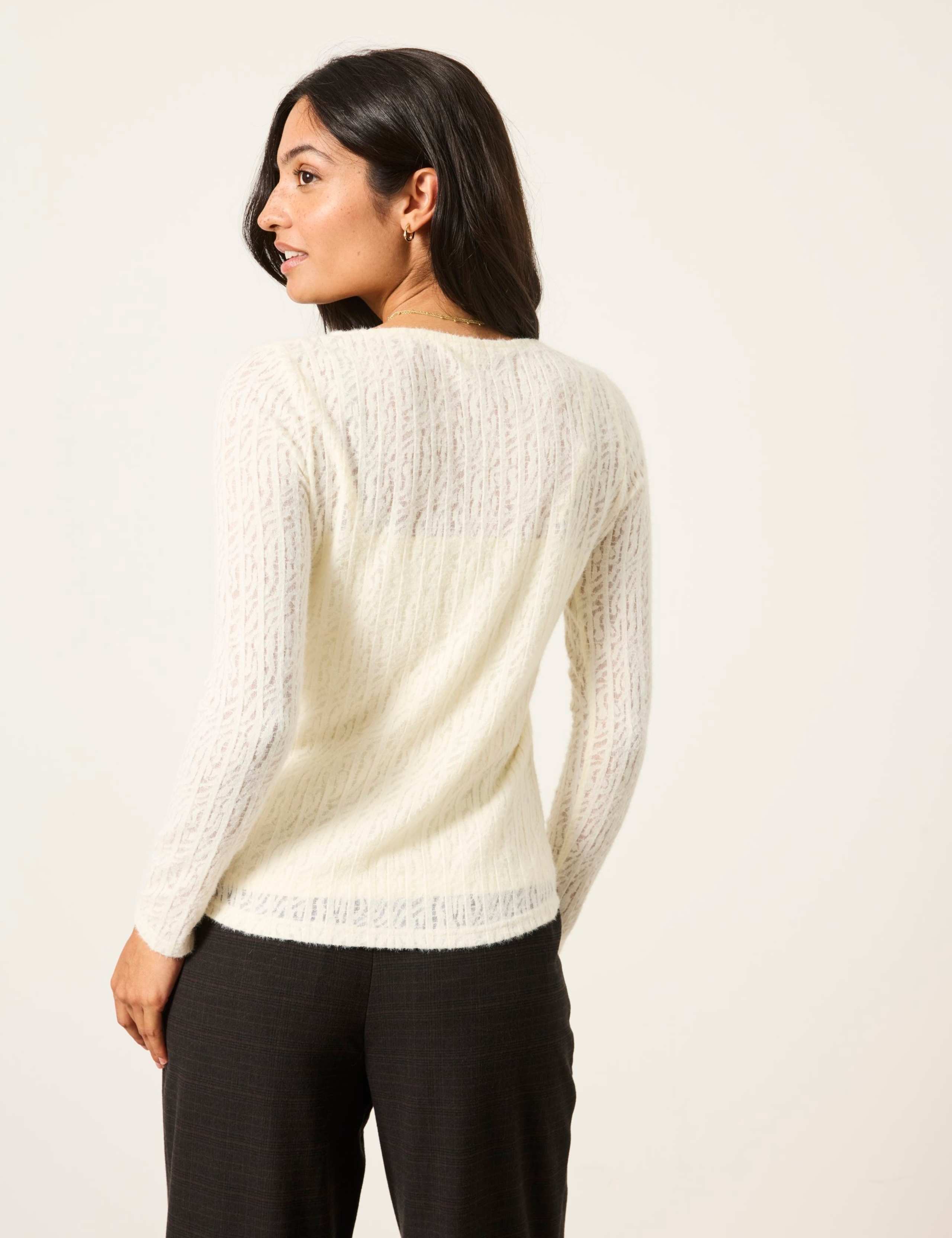 Regular Fit Lace Insert Cardigan 5 of 6