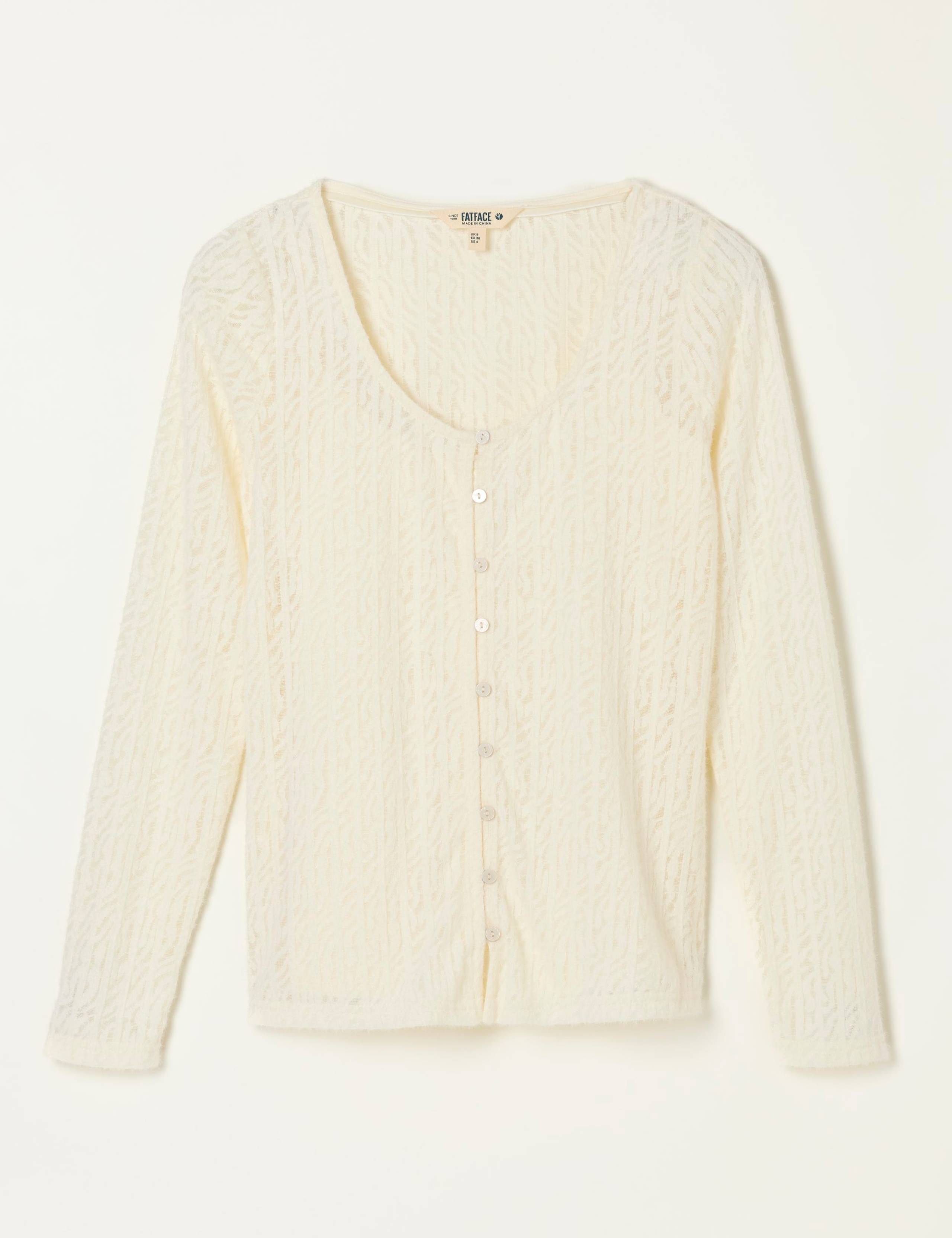Regular Fit Lace Insert Cardigan 2 of 6