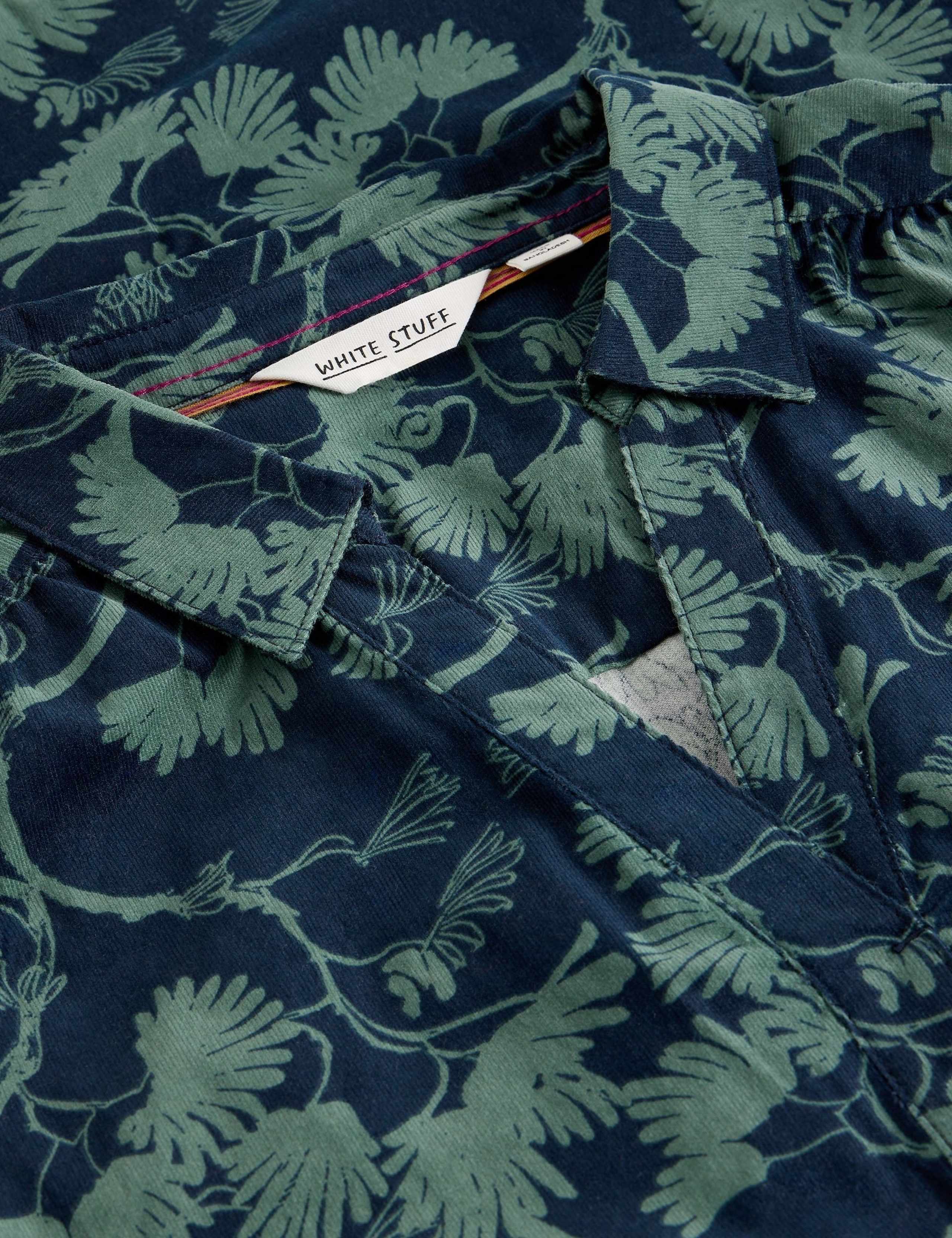 Pure Cotton Cord Printed Collared Tunic 6 of 6