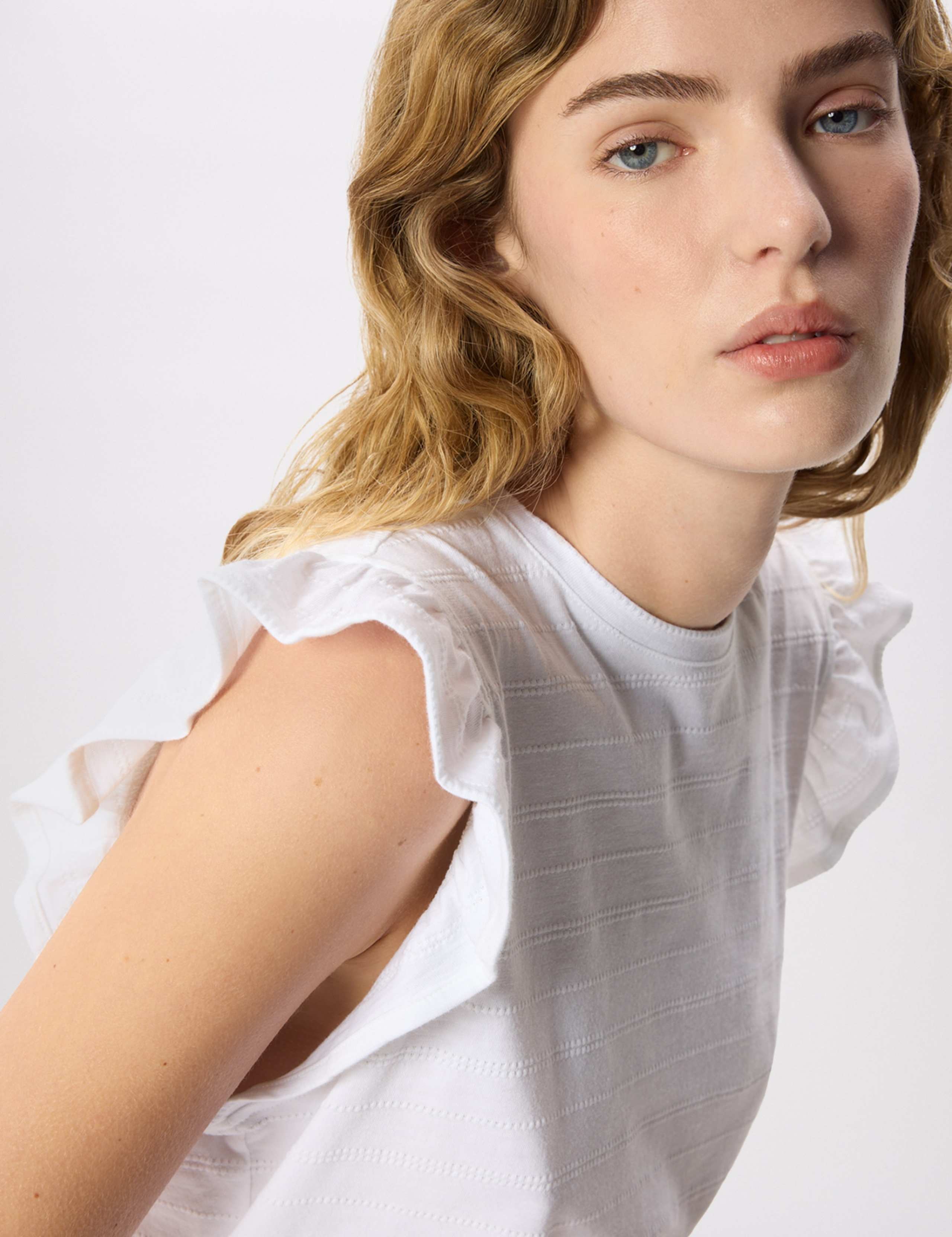 Frill Sleeve Broderie Tee 3 of 7