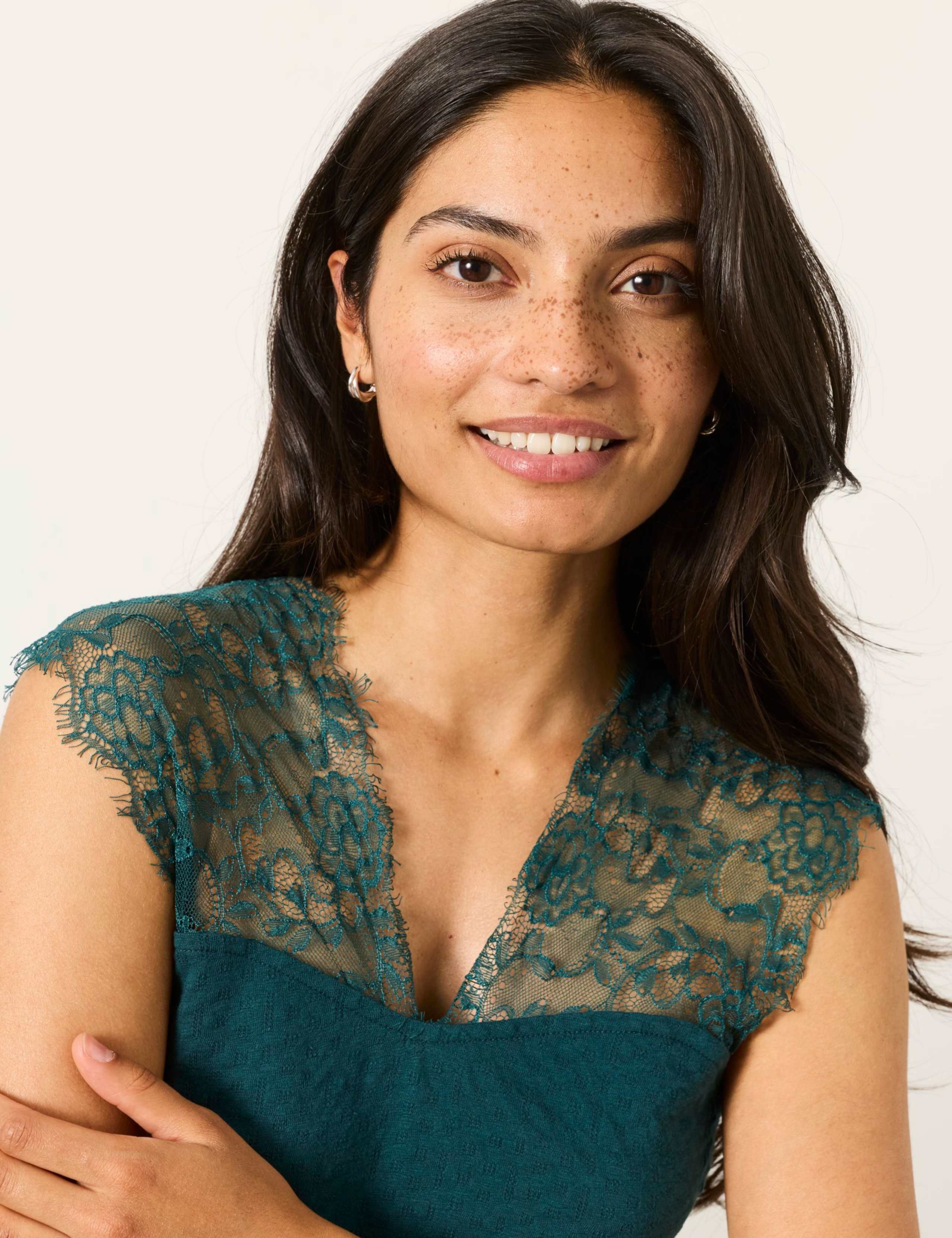 Pure Cotton V-Neck Lace Detail Top 5 of 6