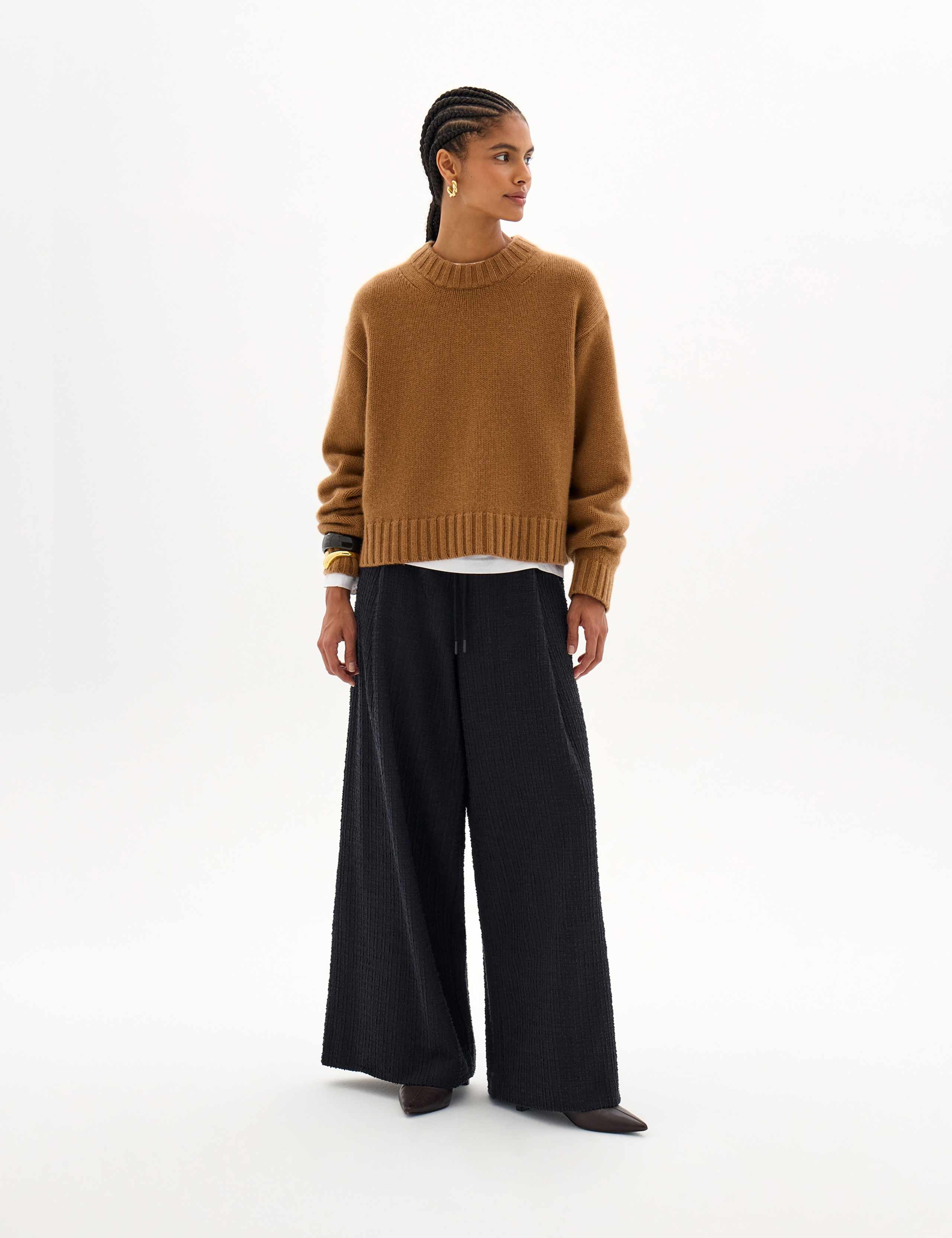 Textured Check Wide Leg Trousers 5 of 5