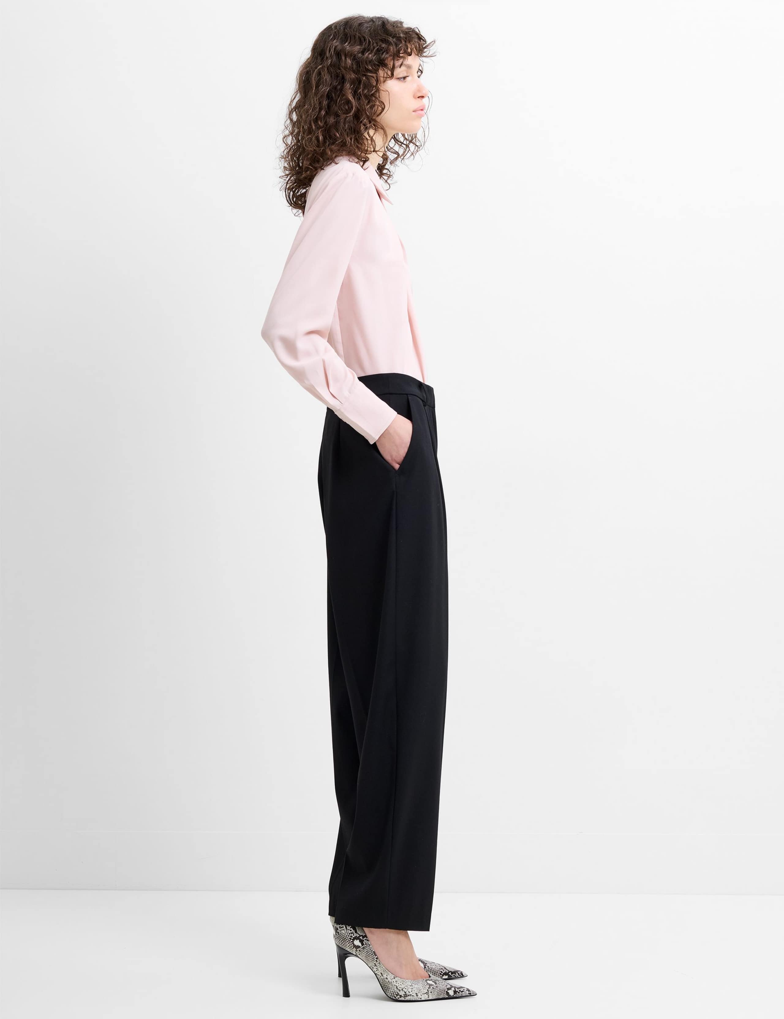 Pleated Barrel Leg Ankle Grazer Trousers 6 of 6