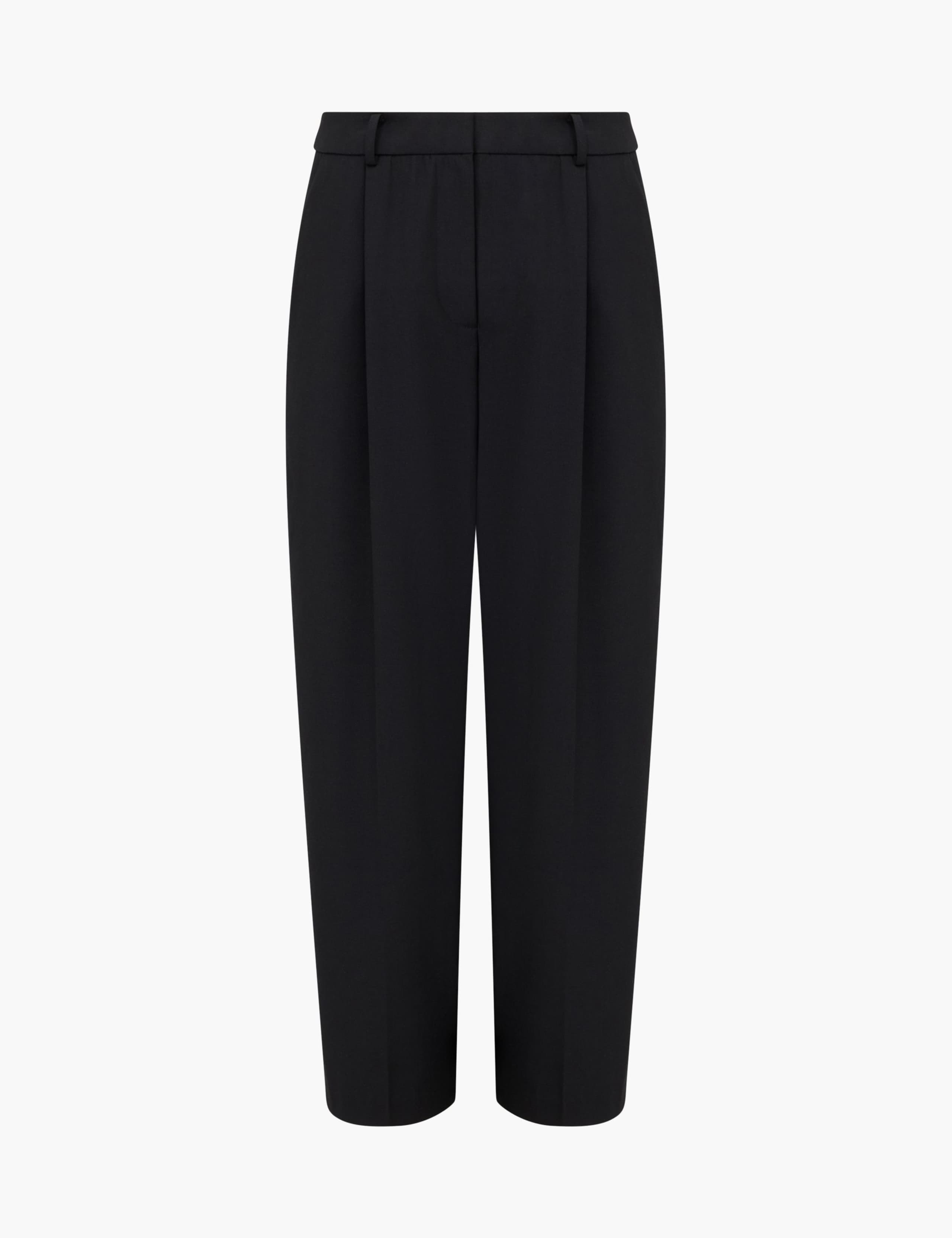 Pleated Barrel Leg Ankle Grazer Trousers 2 of 6