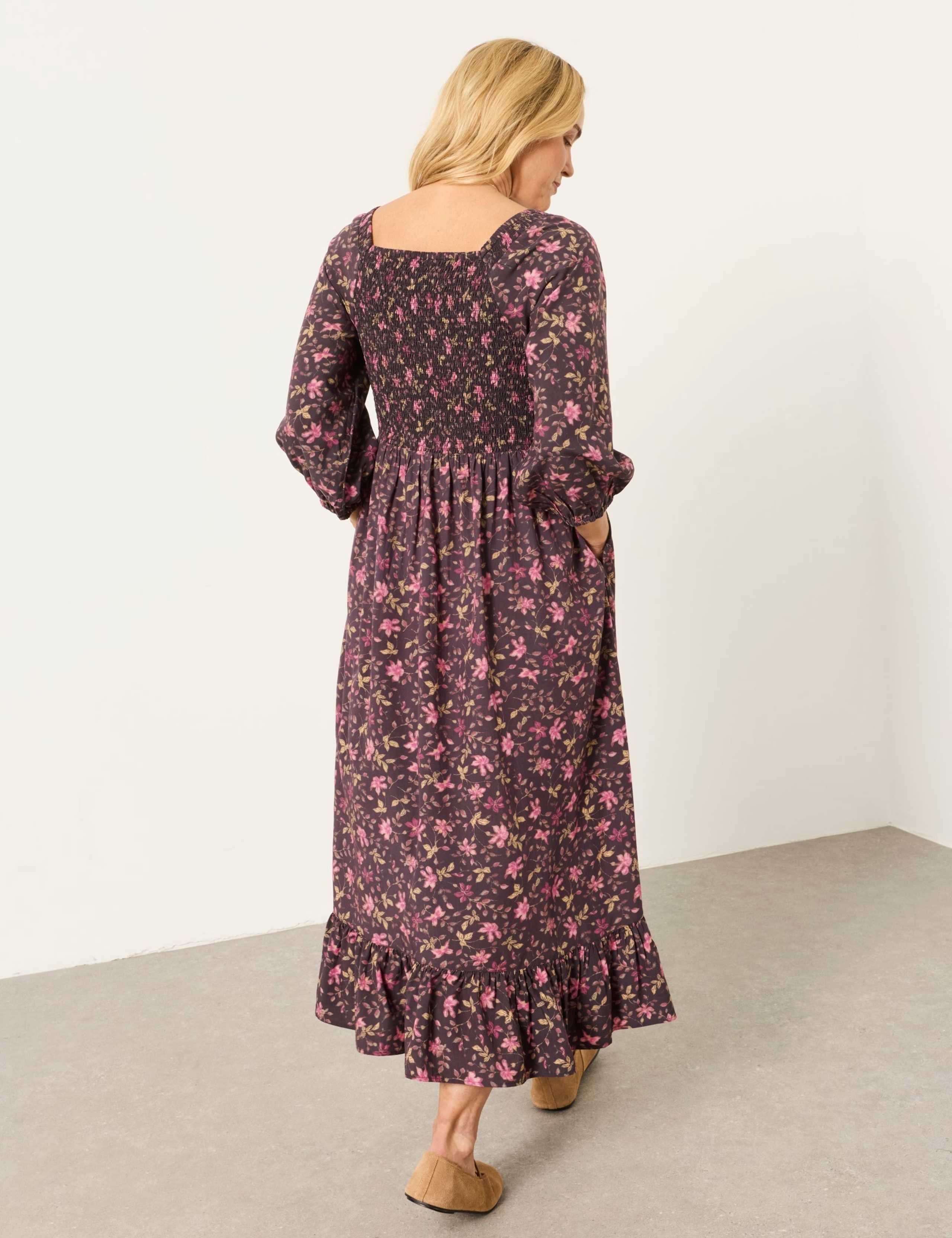 Floral Square Neck Midi Tea Dress 3 of 6