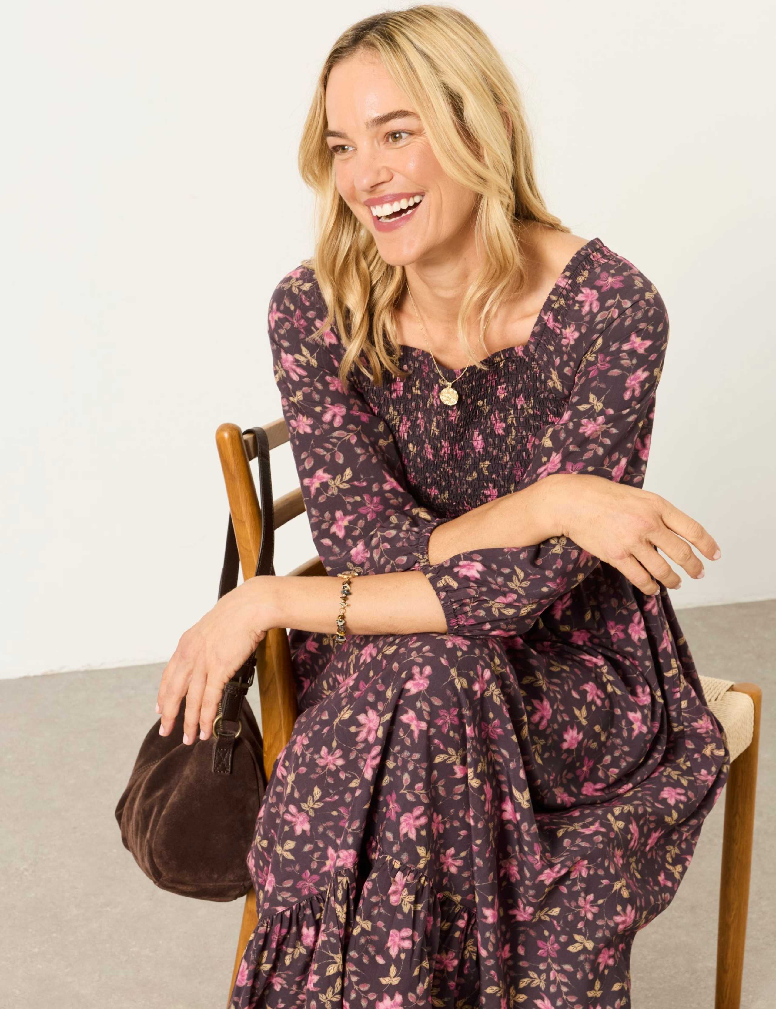 Floral Square Neck Midi Tea Dress 5 of 6