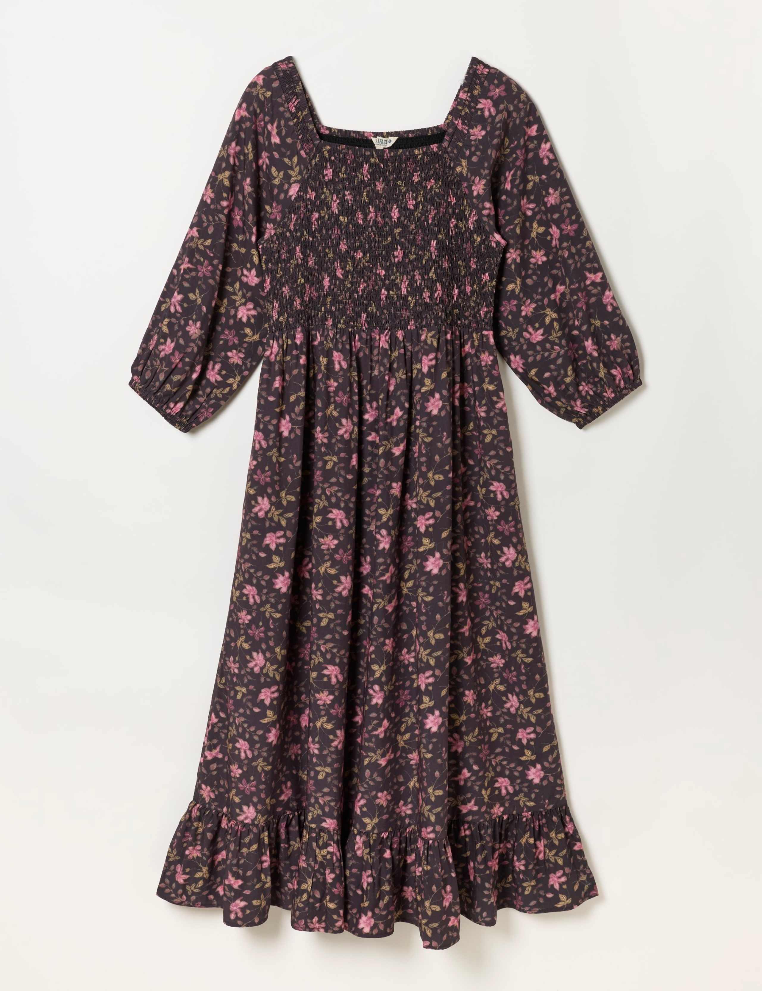 Floral Square Neck Midi Tea Dress 2 of 6