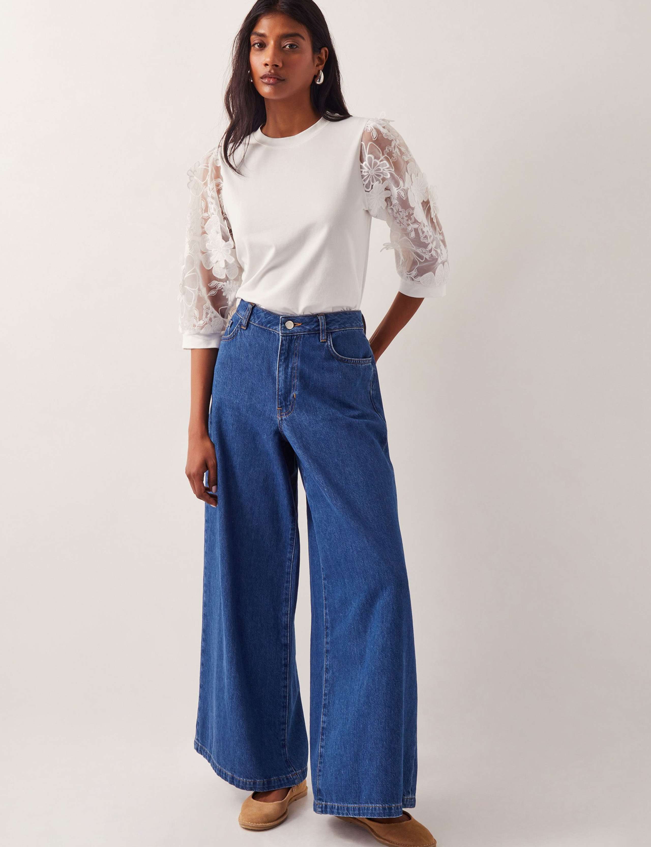 Floral Applique Embroidered Top 3 of 5