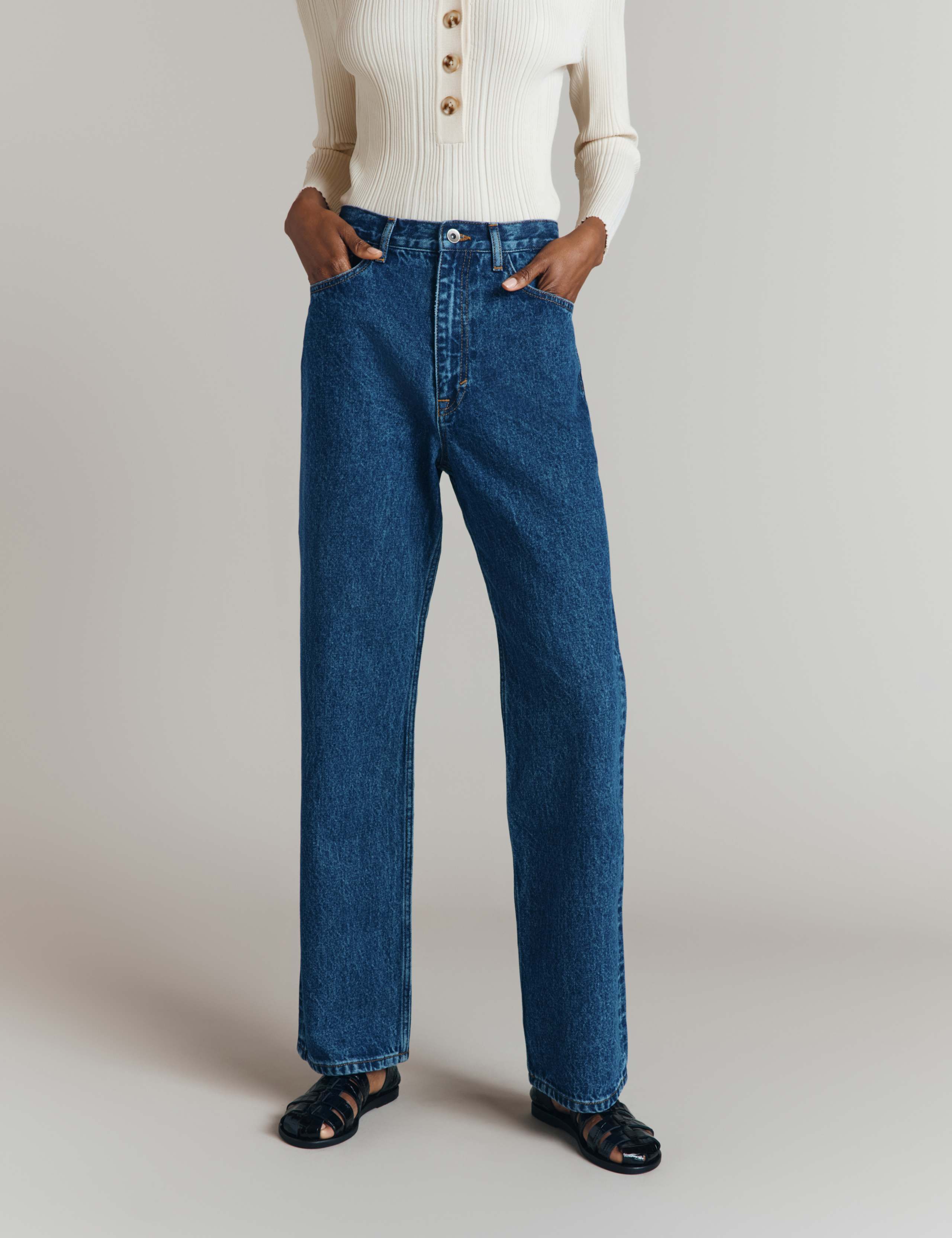 High Waisted Straight Leg Jeans 2 of 4