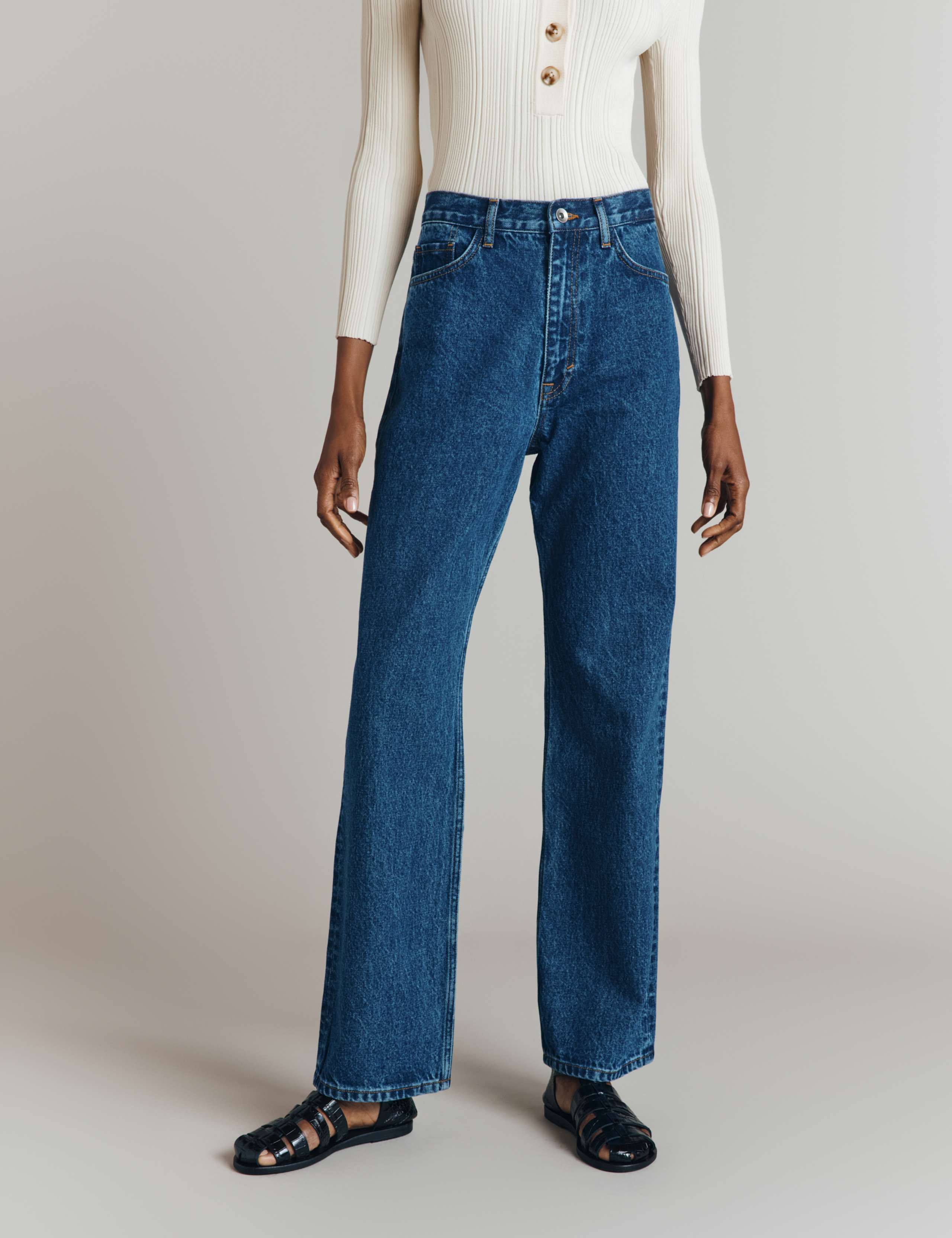 High Waisted Straight Leg Jeans 3 of 4
