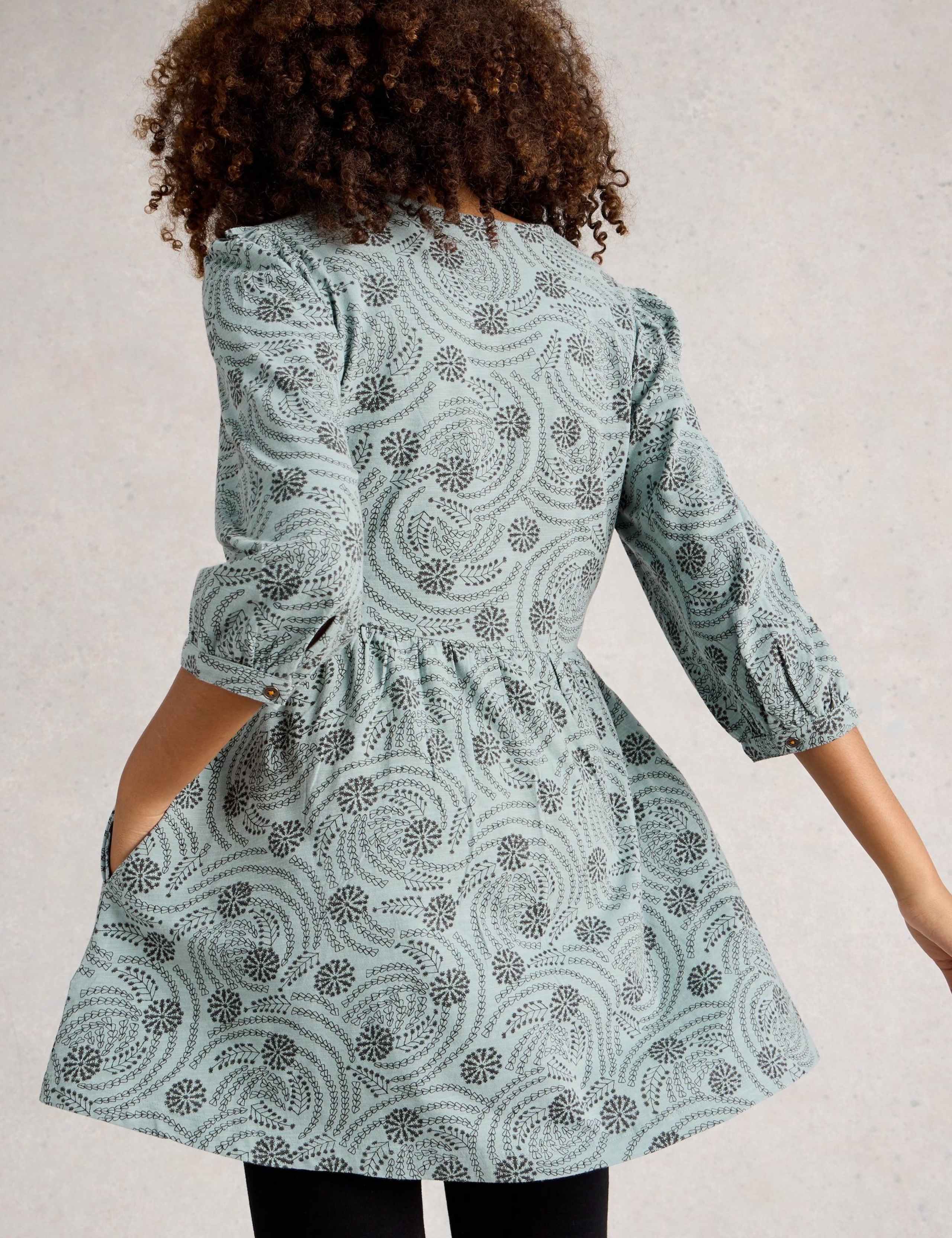 Pure Cotton Jersey Floral V-Neck Tunic 4 of 6
