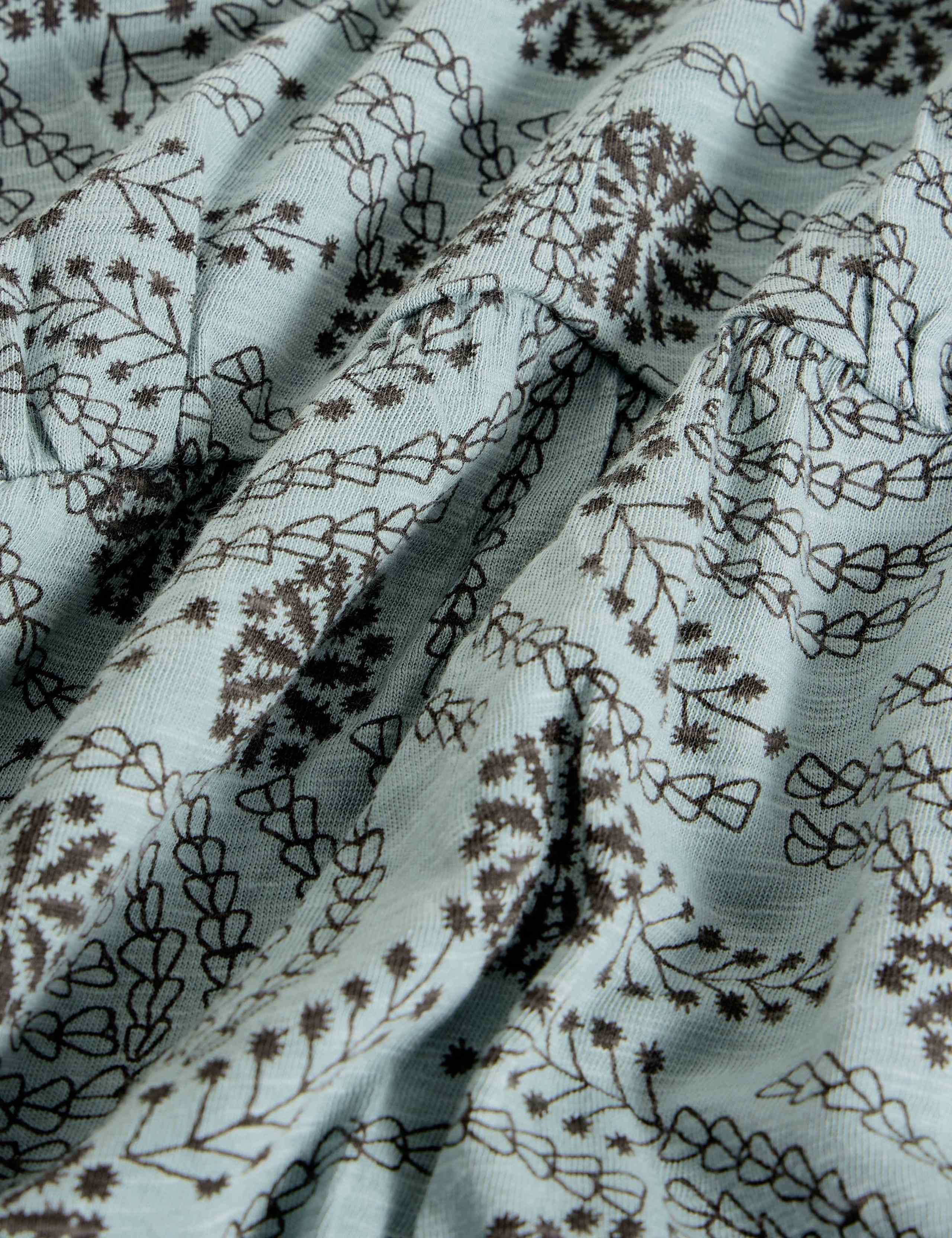 Pure Cotton Jersey Floral V-Neck Tunic 6 of 6