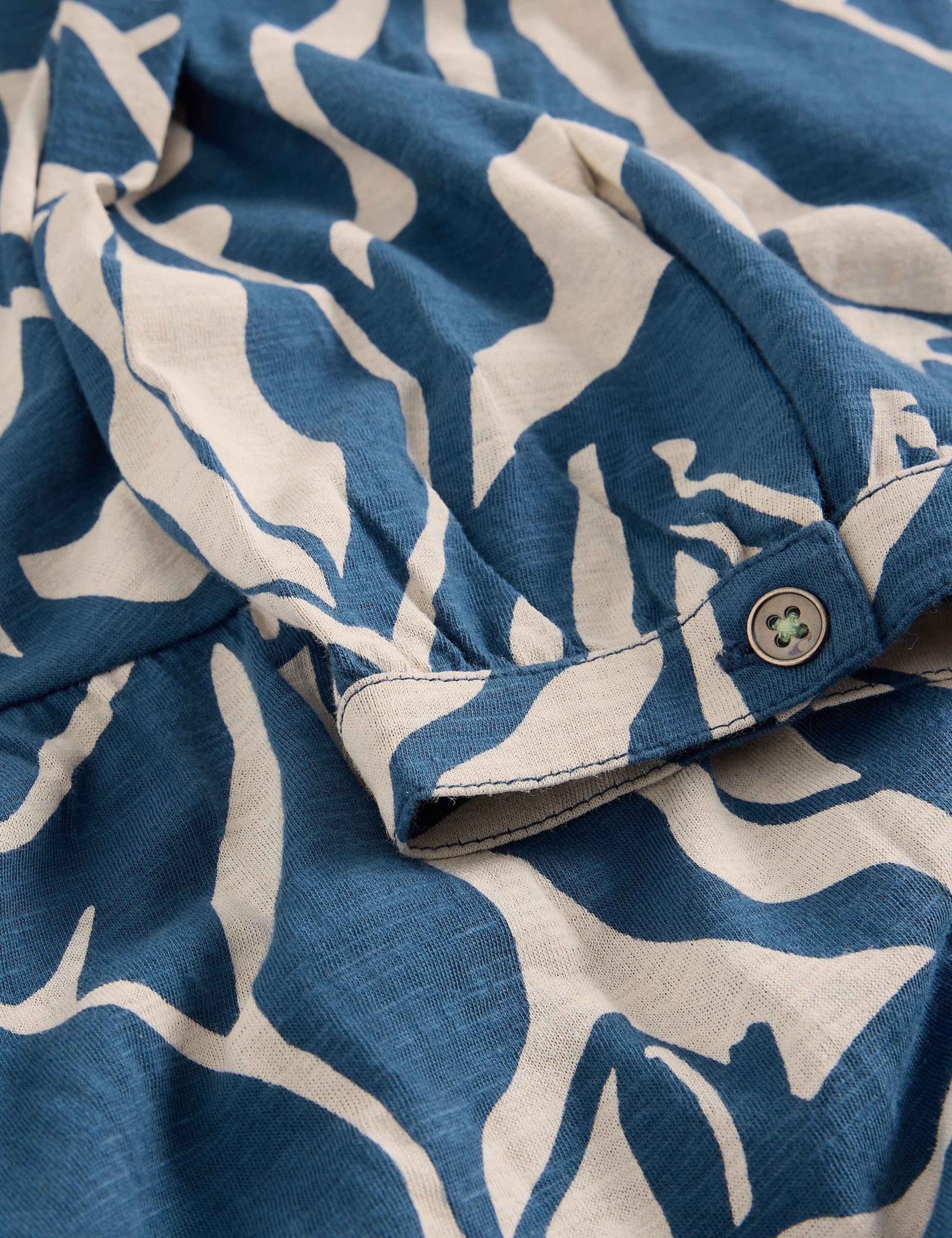 Pure Cotton Jersey Floral V-Neck Tunic 4 of 6