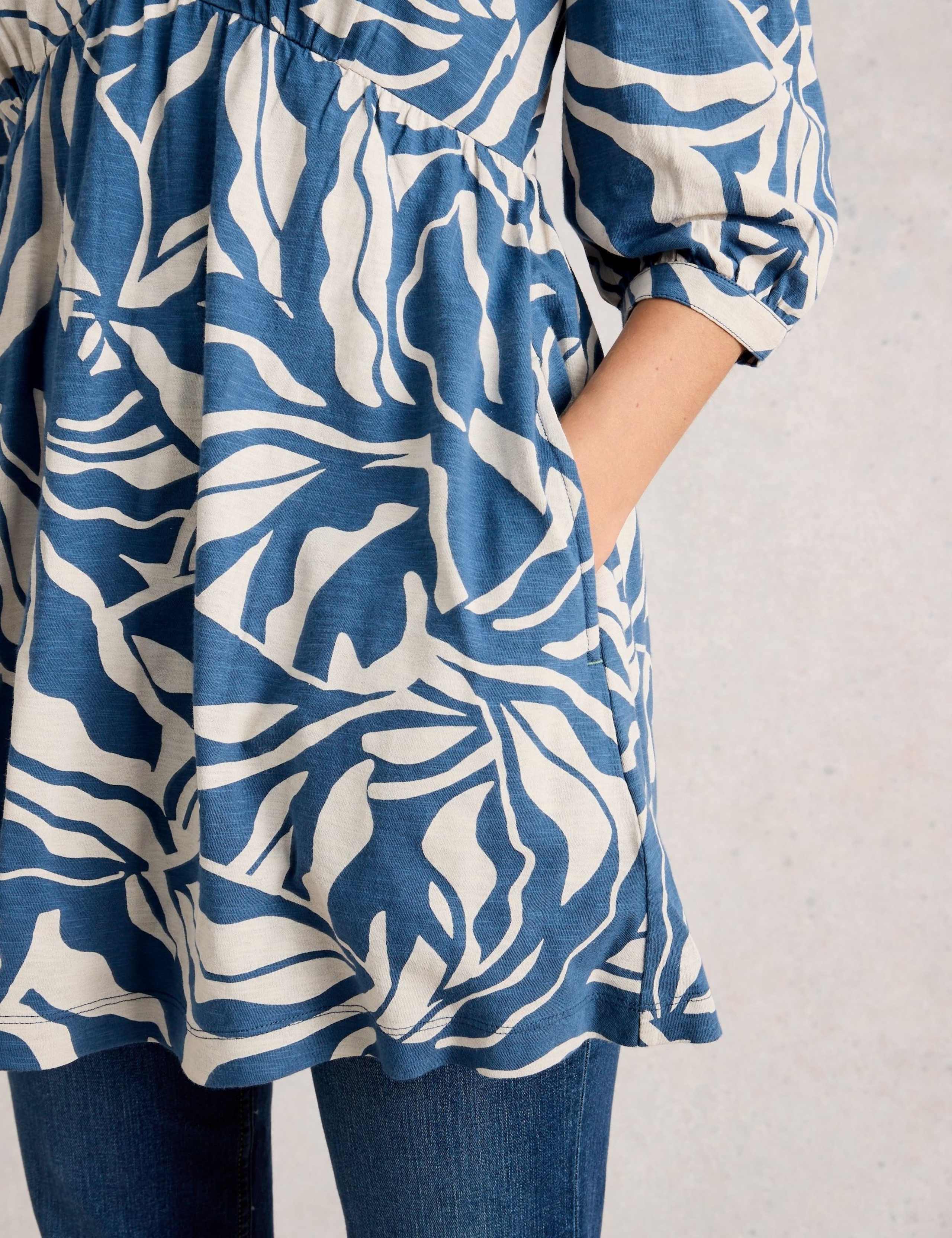 Pure Cotton Jersey Floral V-Neck Tunic 5 of 6