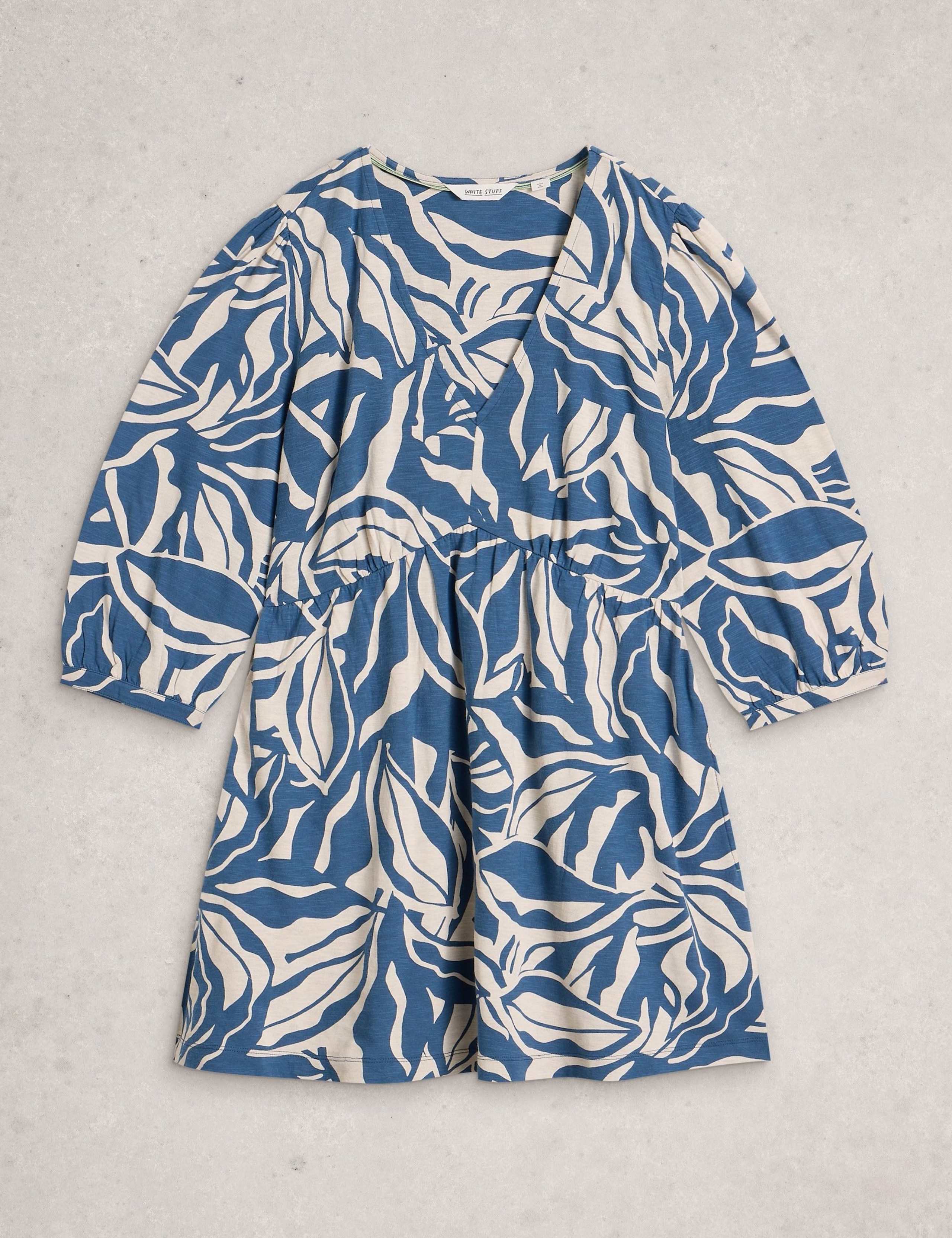 Pure Cotton Jersey Floral V-Neck Tunic 2 of 6