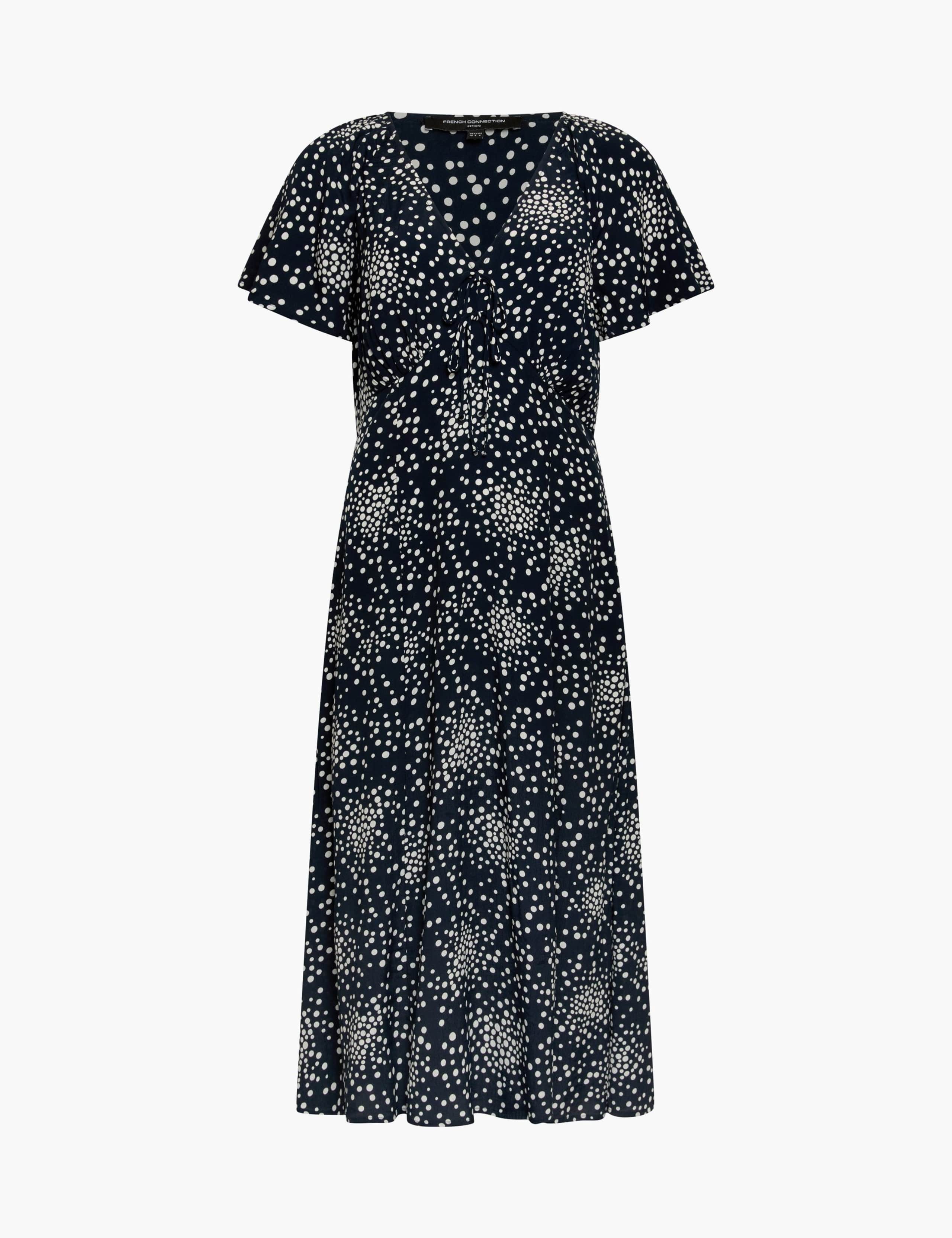 Polka Dot V-Neck Midi Tea Dress 2 of 5