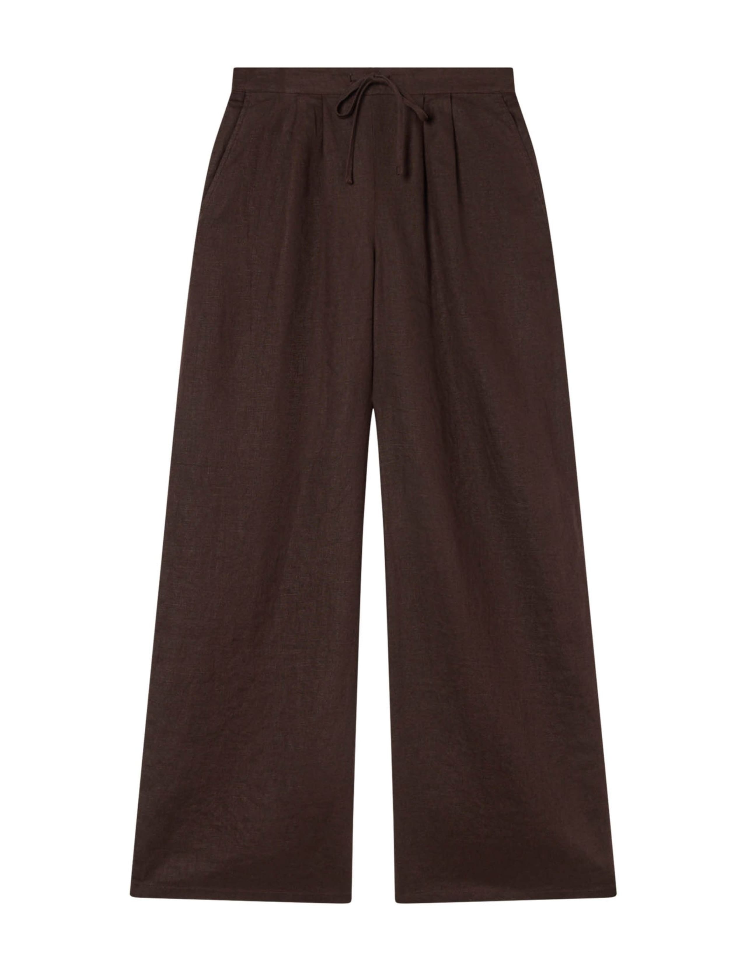 Pure Linen Drawstring Wide Leg Trousers 2 of 5